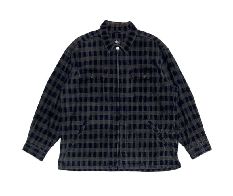 image of Vintage 90's Converse Zipper Flannel Shirt Jacket in Black, Men's (Size Large)