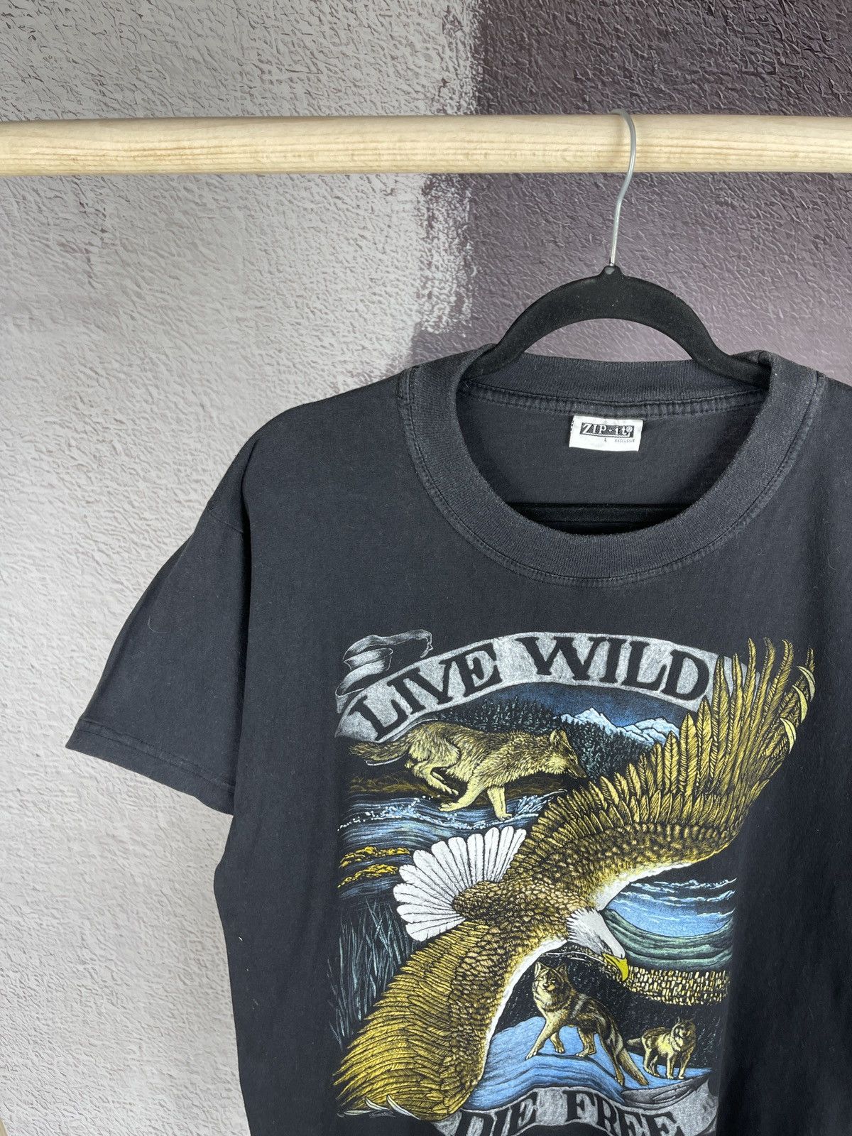 Band Tees Zip-It Exclusive London Live Wild Die Free vintage rock tee Size US L / EU 52-54 / 3 - 3 Thumbnail
