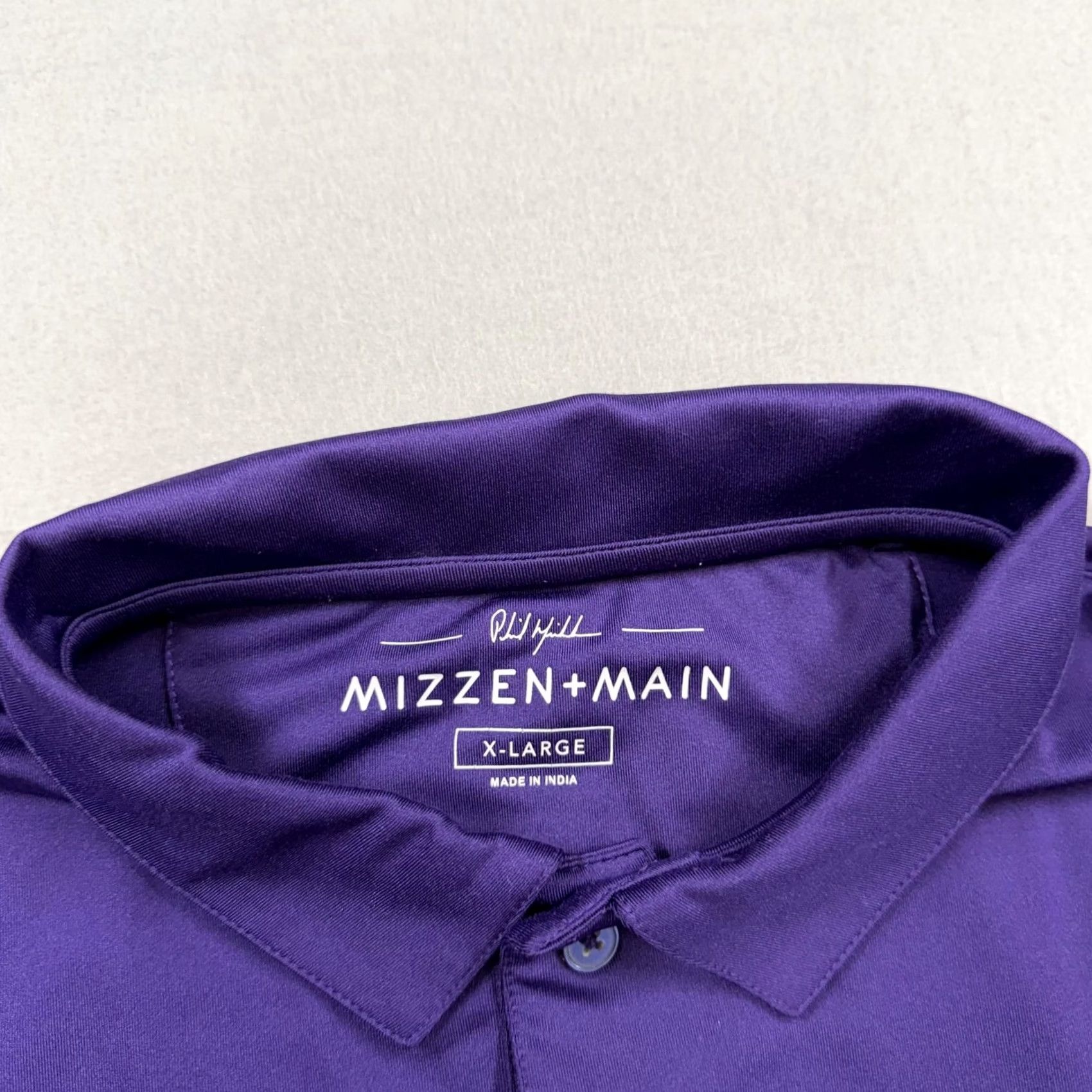 Mizzen+Main Mizzen+Main Polo Shirt Mens XL Purple Solid Golf Performance Short Sleeve Jersey Shirt Size US XL / EU 56 / 4 - 2 Thumbnail