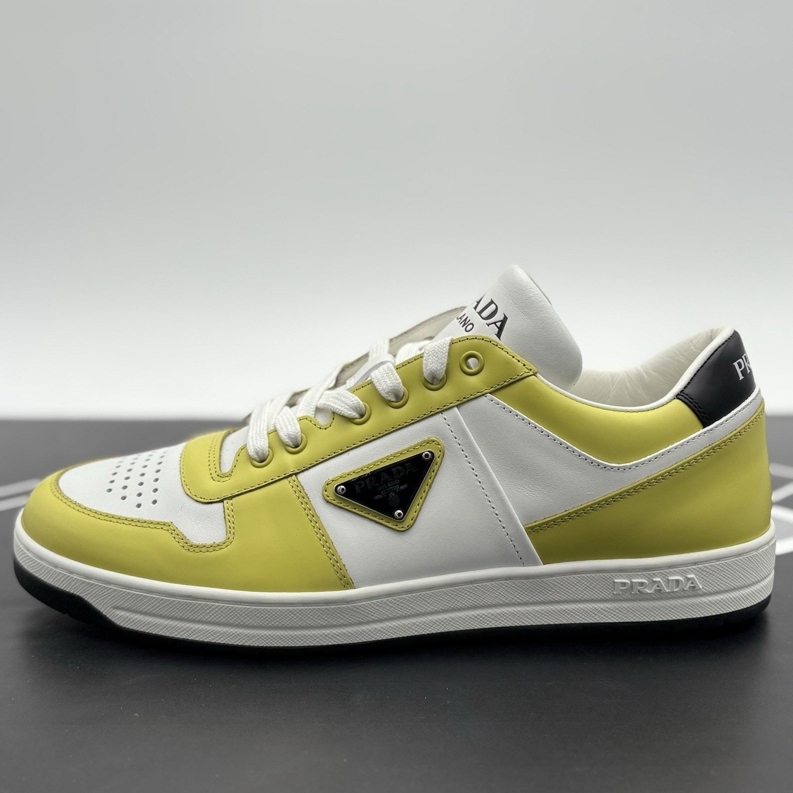 Prada Prada Downtown Low Leather ' Bianco Cedro ' | WORN ONCE! Size US 9 / EU 42 - 8 Thumbnail