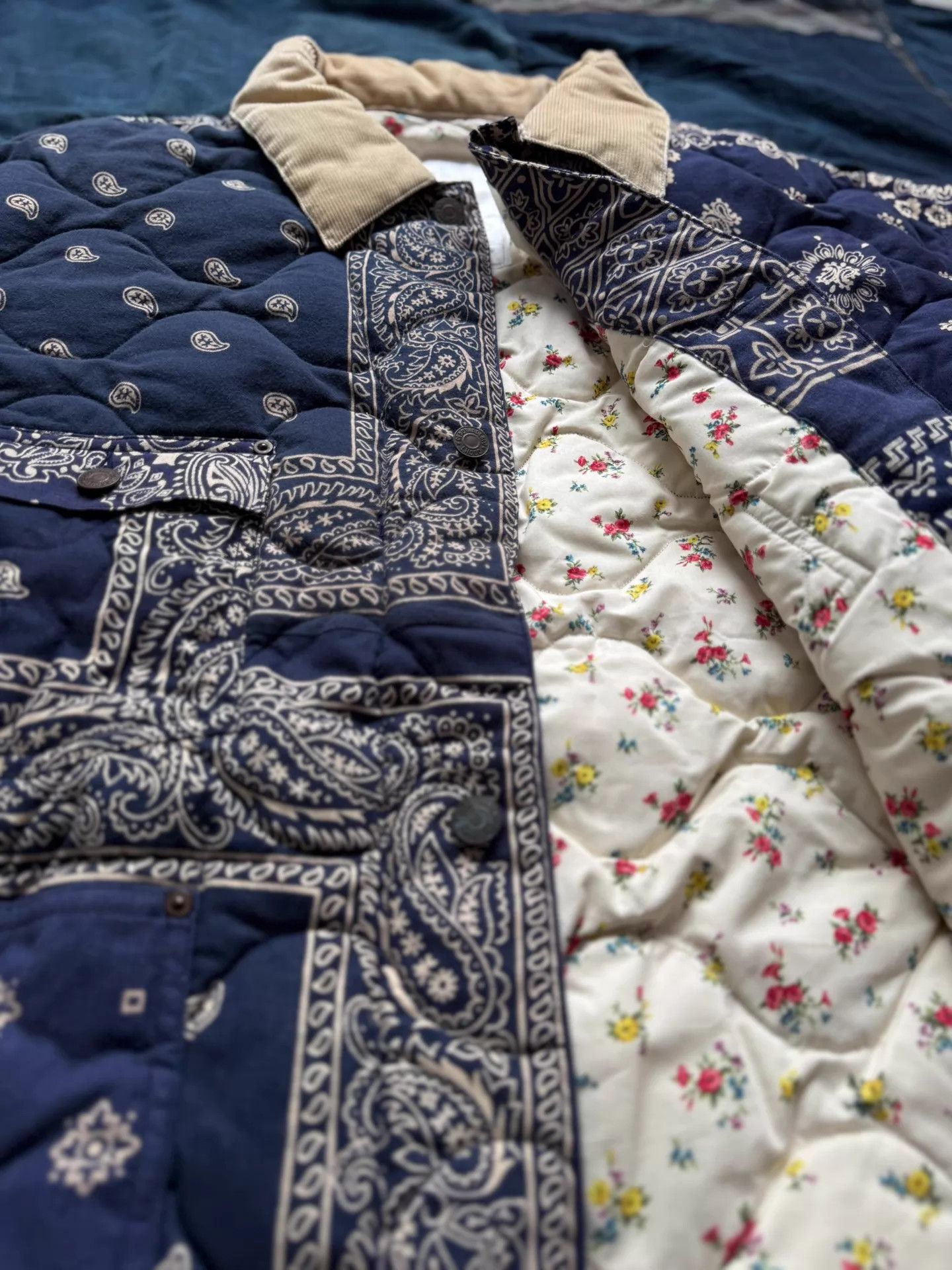 NUBIAN Nubian READYMADE BANDANA DISTRESSED JACKET BLUE 4 Size US XL / EU 56 / 4 - 8 Thumbnail