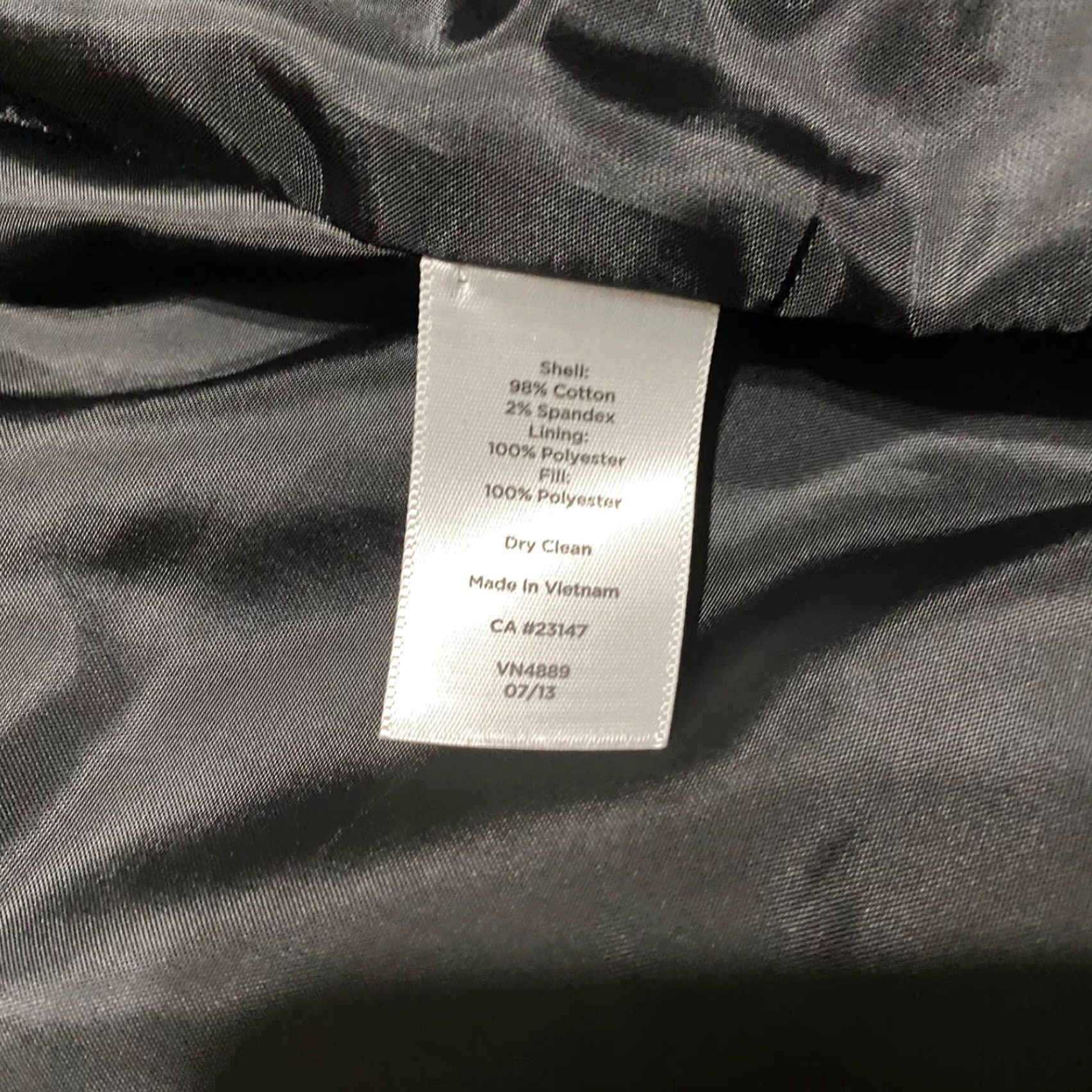 Talbots Talbots Jacket Womens 16P Petites Black Quilted Long Sleeve Lined Button Up - Velvet Cotton Blend - Short - Classic style - Vintage No - 2010s? Size XXL / US 16-18 / IT 52-54 - 4 Thumbnail