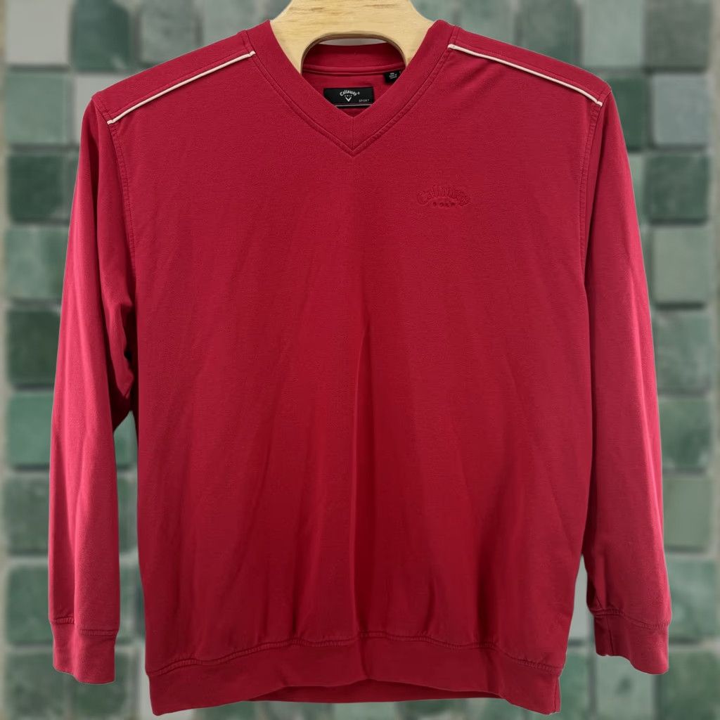 Callaway VINTAGE Callaway Sweatshirt Mens 2XL Red Pullover V Neck Stretch Taiwan (Note: If not vintage, adjust as needed) Size US XXL / EU 58 / 5 - 1 Thumbnail
