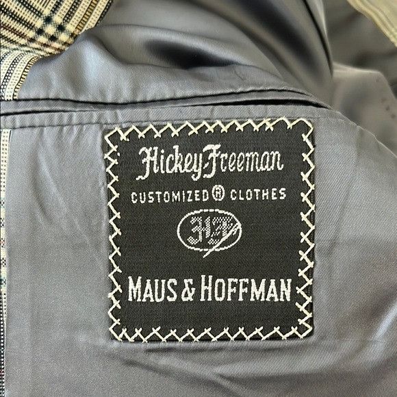 Maus & Hoffman Hickey Freeman x Maus Hoffman Wool Plaid Gridded Sportscoat Size 42R - 10 Thumbnail