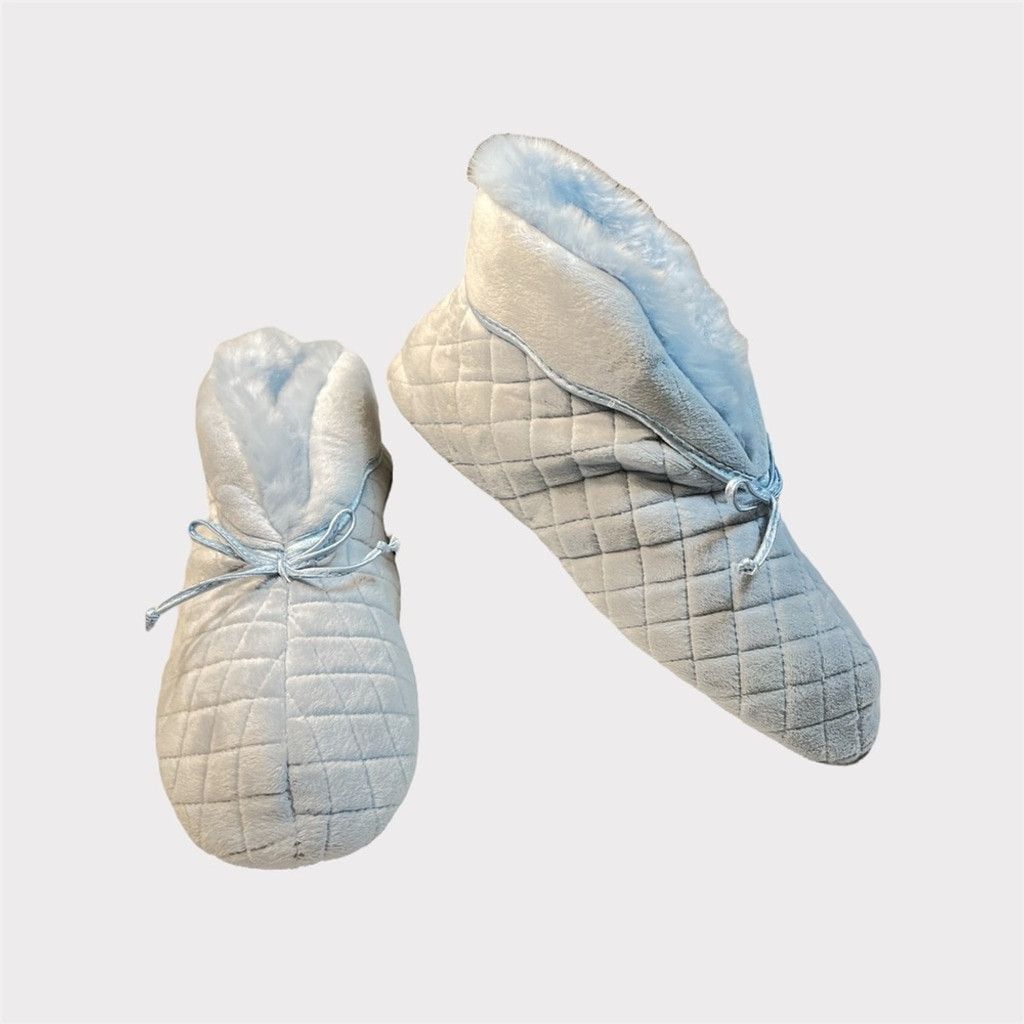 The Unbranded Brand NEW VINTAGE Quilted Ankle Slippers Women's XL 9.5-10.5 Blue Size US 10 / IT 40 - 1 Thumbnail