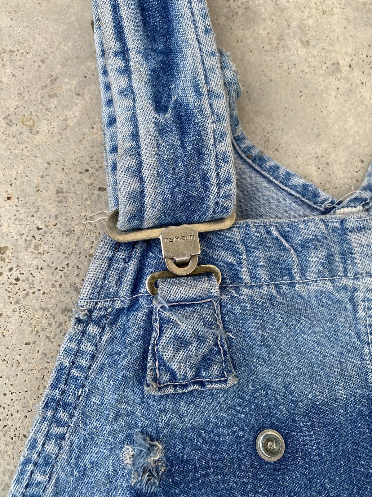 Carhartt × Vintage Vintage 90's Carhartt Distressed Overalls Size US 35 - 8 Thumbnail