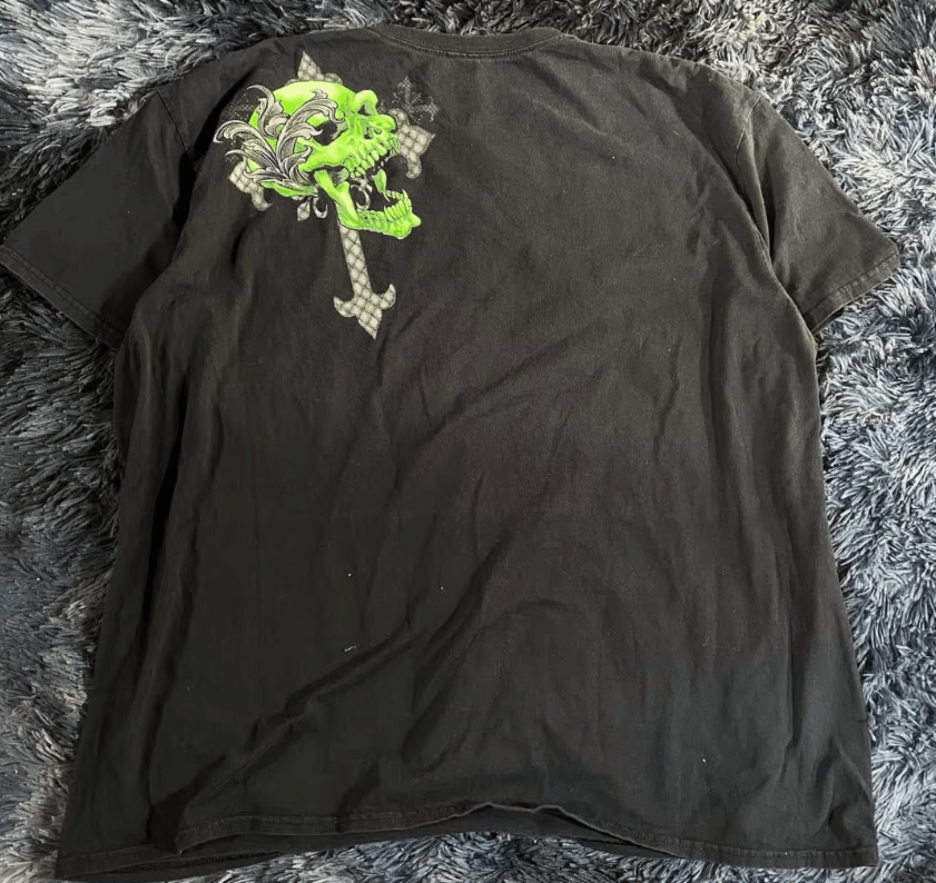 Japanese Brand 2000s Hip Hop Gothic Green Skull Printed T-shirt Size US S / EU 44-46 / 1 - 4 Thumbnail