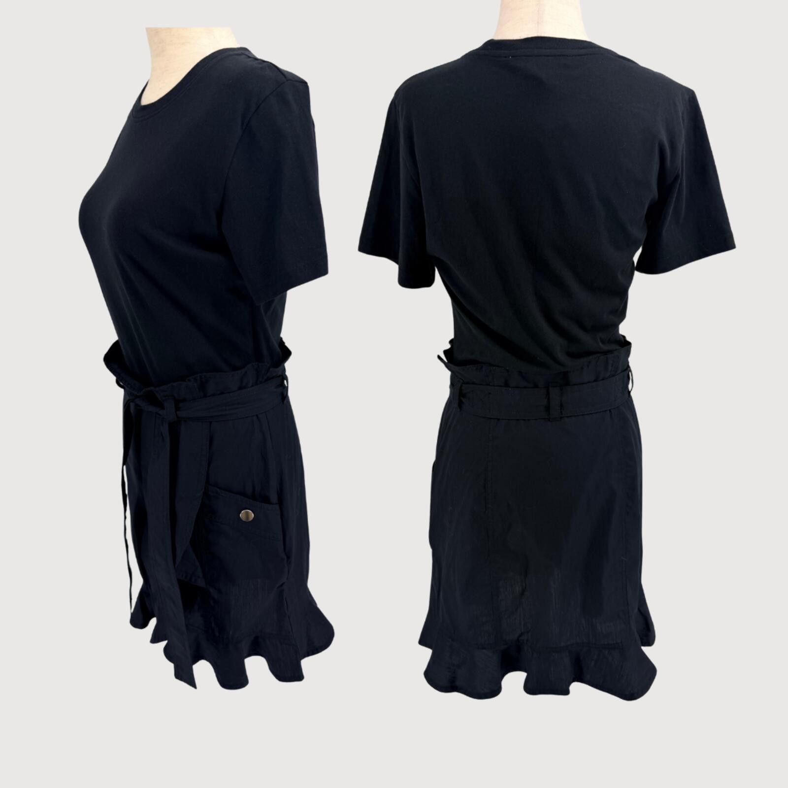 Other Derek Lam 10 Crosby Hudson Mixed Media T-Shirt Dress Black 4 Size S / US 4 / IT 40 - 3 Thumbnail