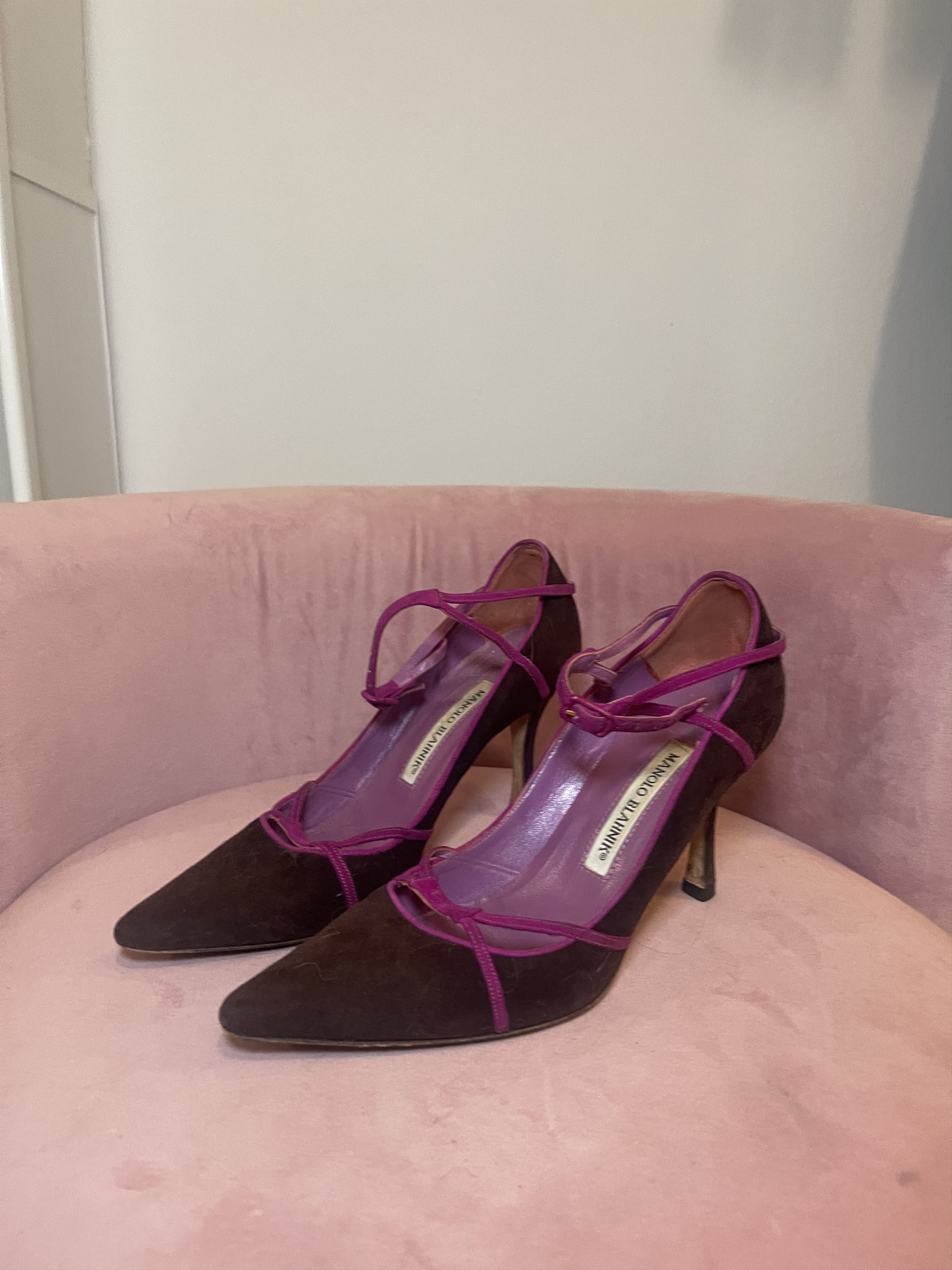 Manolo Blahnik manolo blahnik heels - brown and pink - size 6.5 Size US 6.5 / IT 36.5 - 1 Thumbnail
