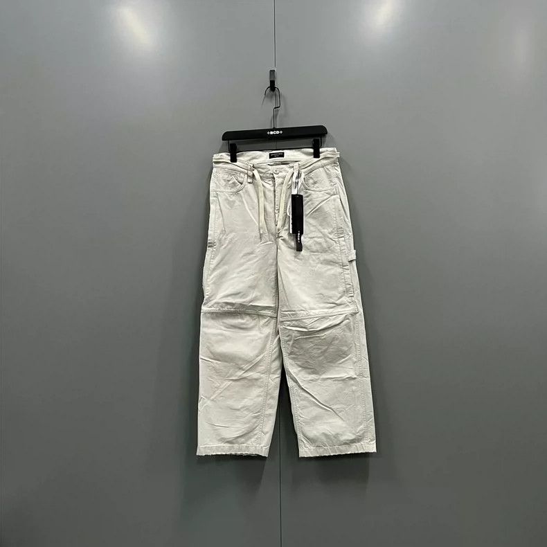 Balenciaga Balenciaga size XS Beige drawstring cargo wide-leg pants Size US 27 - 1 Thumbnail