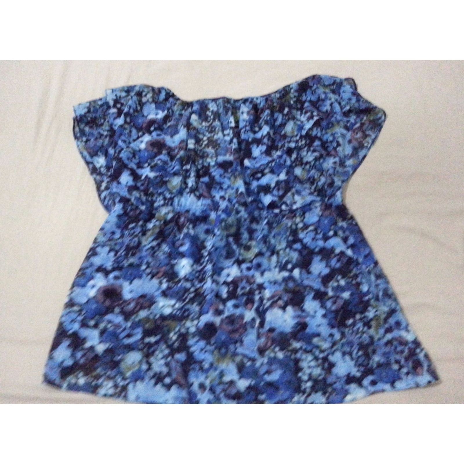 Ann Taylor Ann Taylor Blouse Shirt Womens Medium M Blue Black Size M / US 6-8 / IT 42-44 - 2 Thumbnail