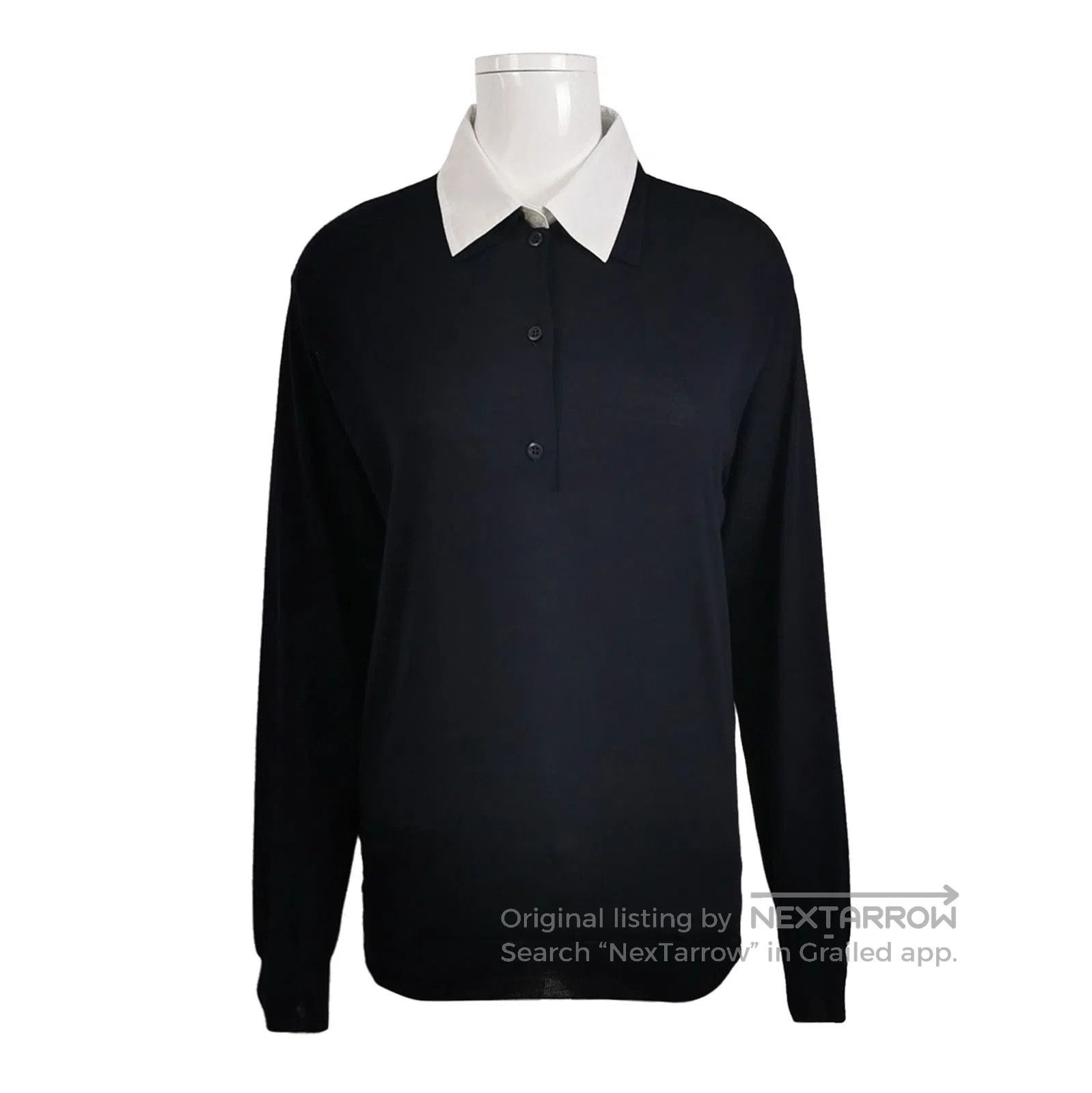 Prada Prada Wool Contrast Collar Knit Shirt . Size M / US 6-8 / IT 42-44 - 1 Thumbnail