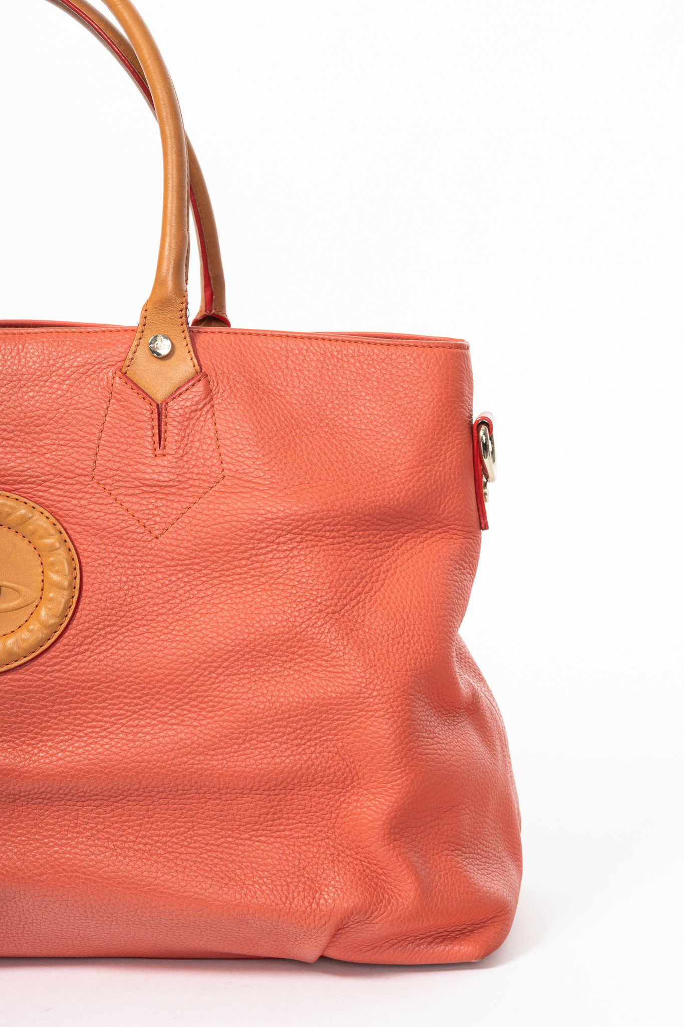 Vivienne Westwood Vivienne Westwood Cameo Orange Embossed-Logo Leather Tote Size ONE SIZE - 8 Thumbnail