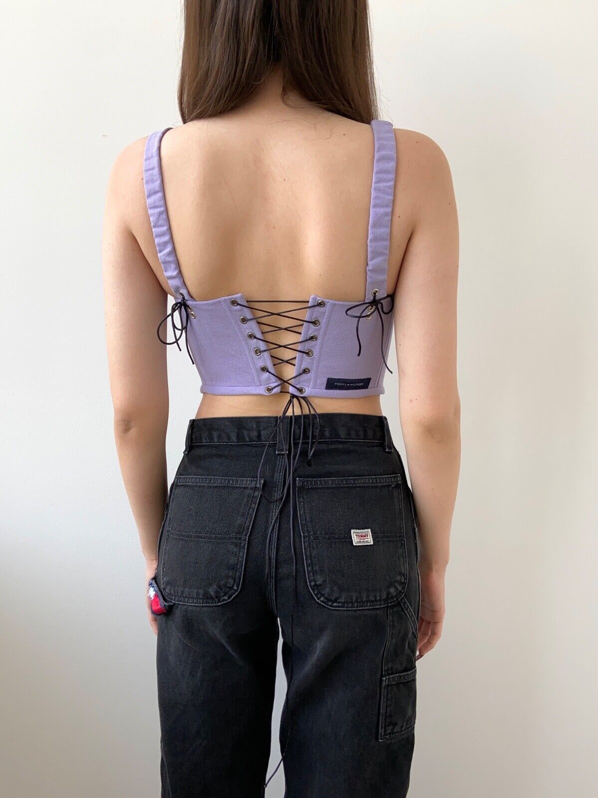 Handmade Handmade Tommy Hilfiger Purple Women's Tank Crop Top Corset Size S / US 4 / IT 40 - 4 Thumbnail