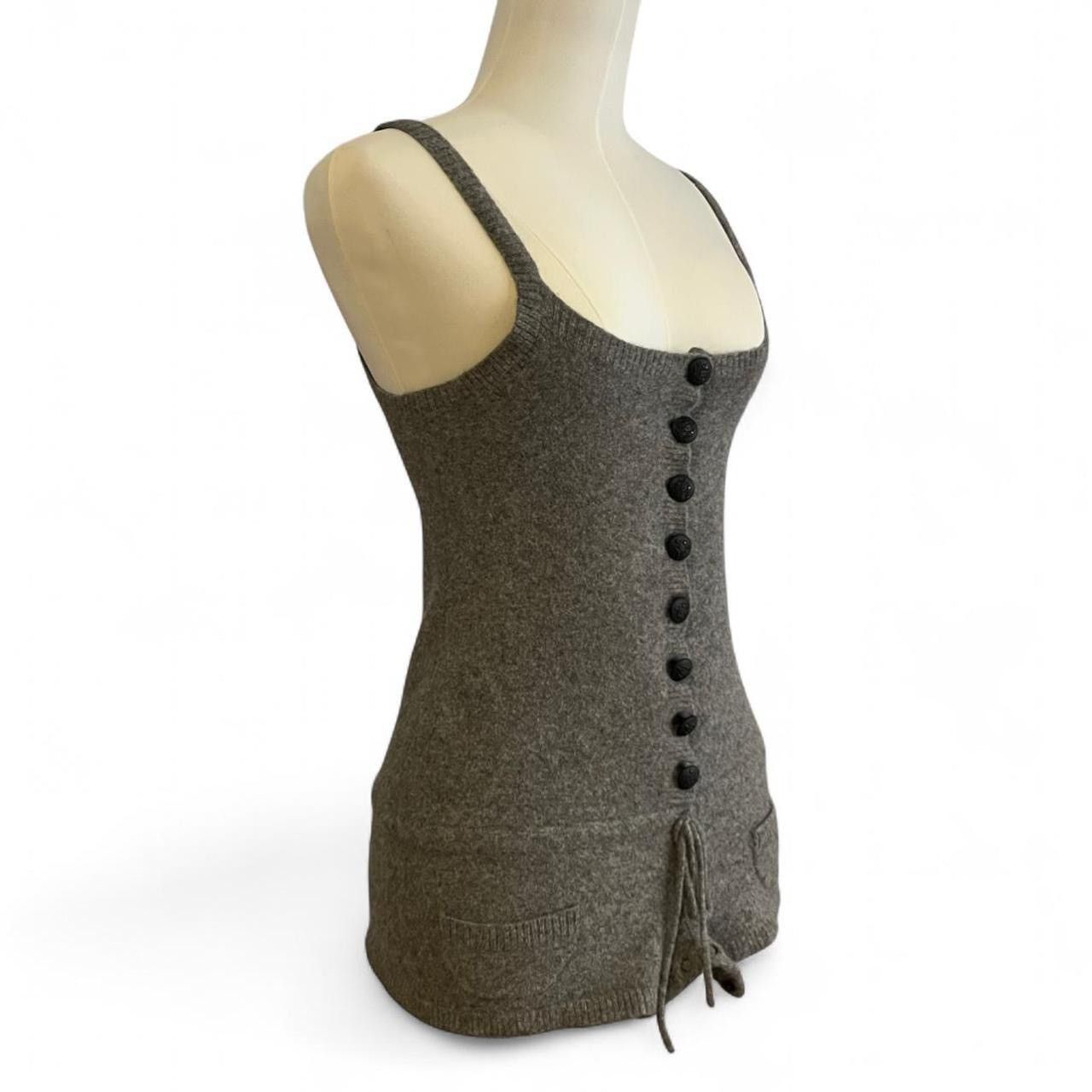 Jil Stuart Y2K Jill Stuart Grey Wool Knit Button-Up Romper/Playsuit Size XS / US 0-2 / IT 36-38 - 2 Thumbnail