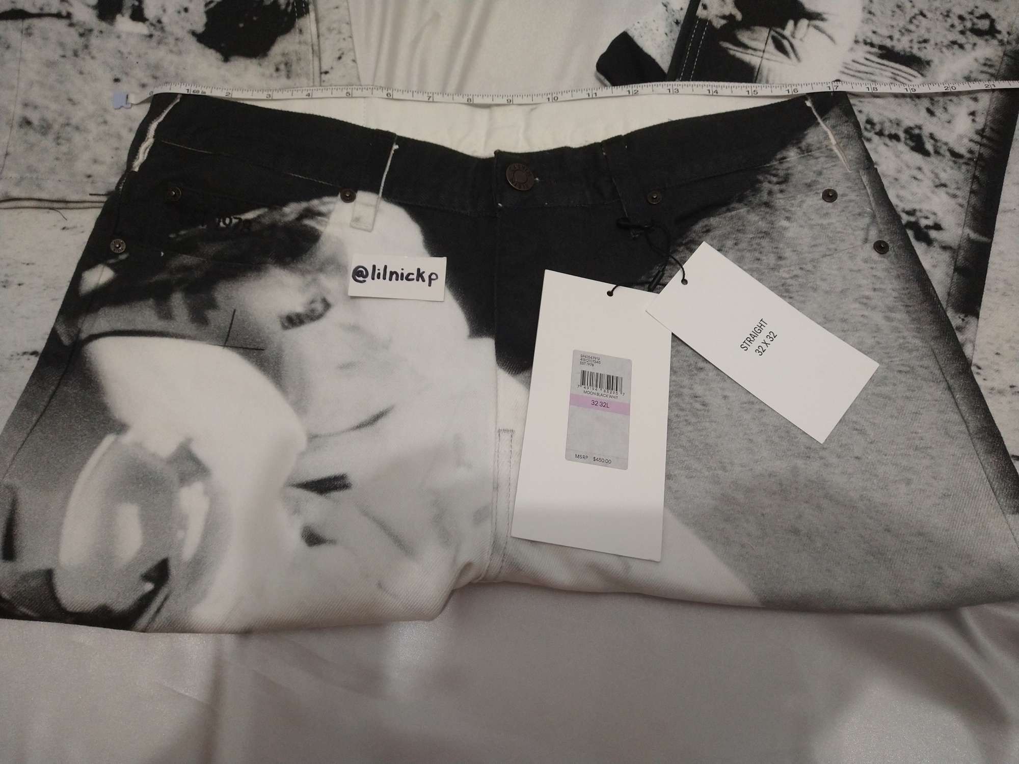 Calvin Klein 205W39NYC EST. 1978 Straight Leg Moon Landings Jeans Size US 32 / EU 48 - 4 Thumbnail