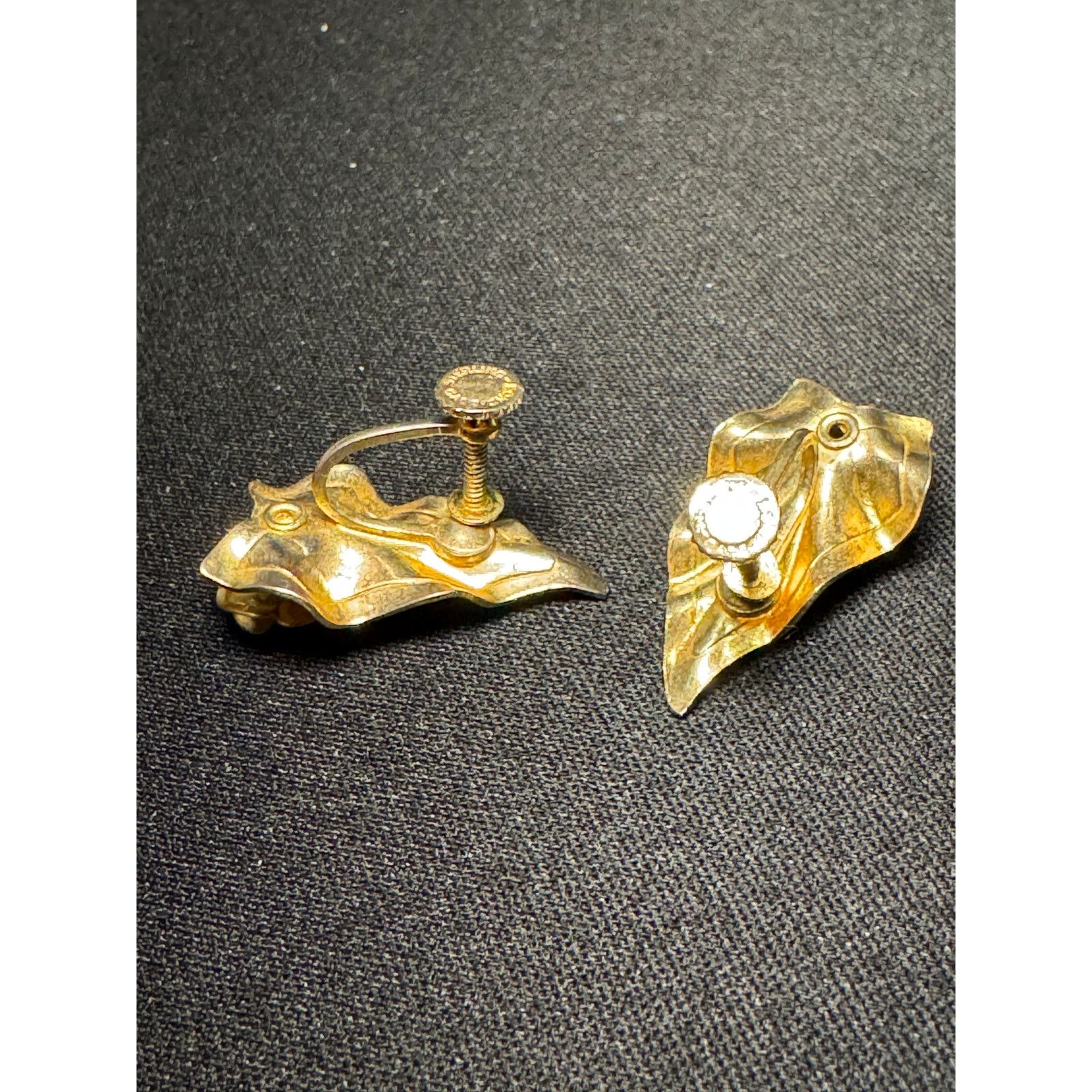 Other Vintage Bond Boyd Vermeil Flower/Leaf Screw Back Earrings Size ONE SIZE - 6 Thumbnail