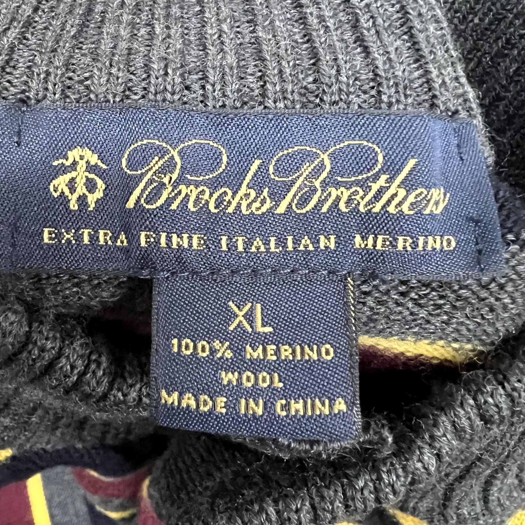 Brooks Brothers Brooks Brothers Sweater Mens XL Striped Mock Neck Henley Wool Size US XL / EU 56 / 4 - 3 Thumbnail