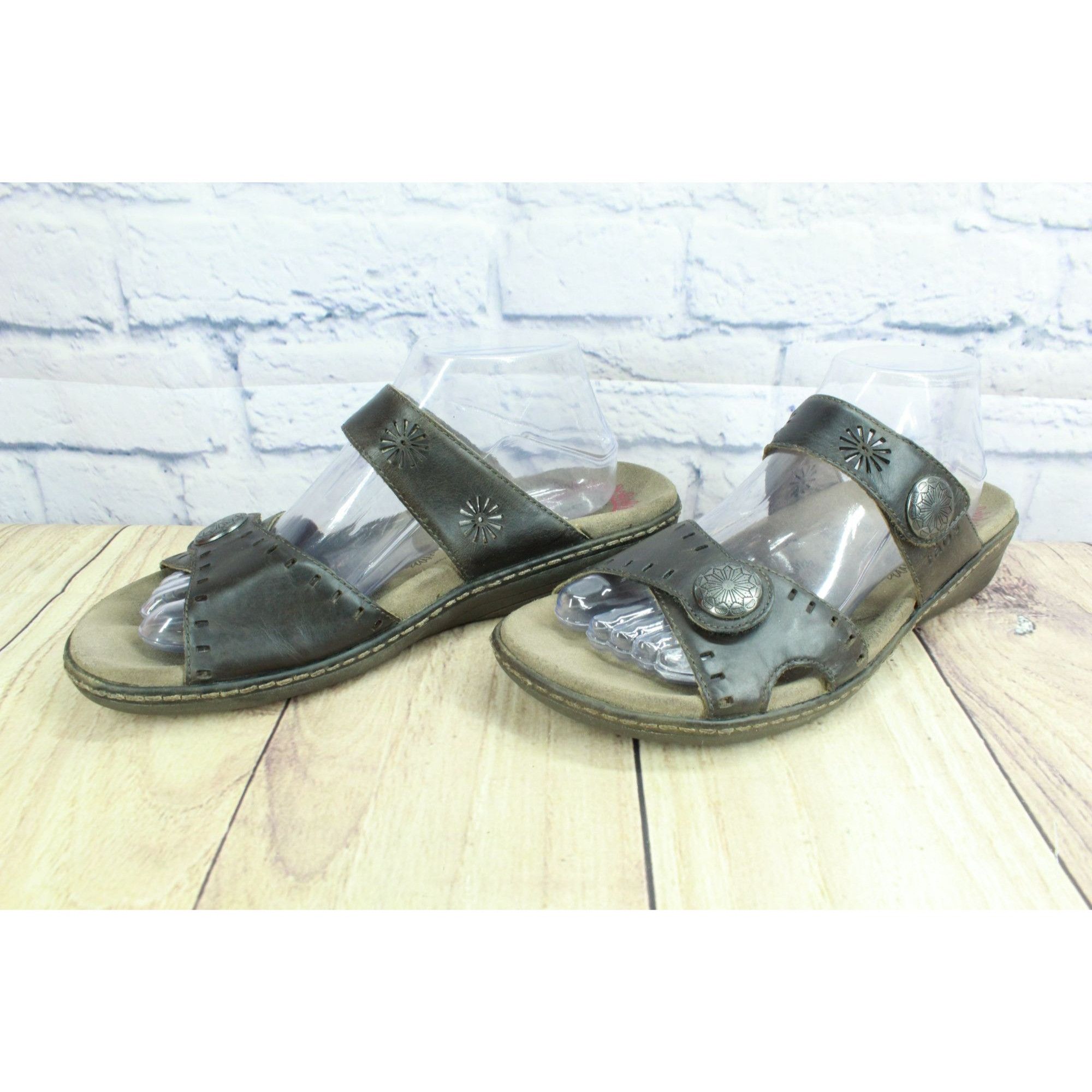 Taos Taos Miracle Women's Leather Comfort Wedge Sandals Size 10 Size US 10 / IT 40 - 2 Thumbnail