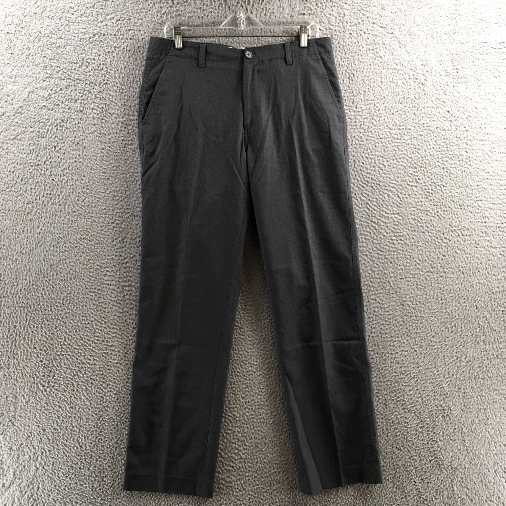 Calvin Klein Calvin Klein Slim Fit Chino Pants Mens 33x32 Gray Mid Rise Flat Front Casual Zip - Regular - Gray - Pants - Calvin Klein - Mens Size US 33 - 2 Thumbnail