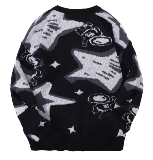 Japanese Brand Streetwear Astronaut Star Sweater Jacquard Knit Sweatshirt Size US XL / EU 56 / 4 - 2 Thumbnail