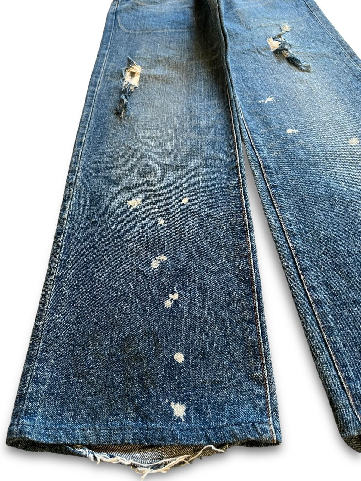 Japanese Brand Vintage Japanese Brand Paint Splatter Distressed Baggy Jeans Size US 31 - 6 Thumbnail