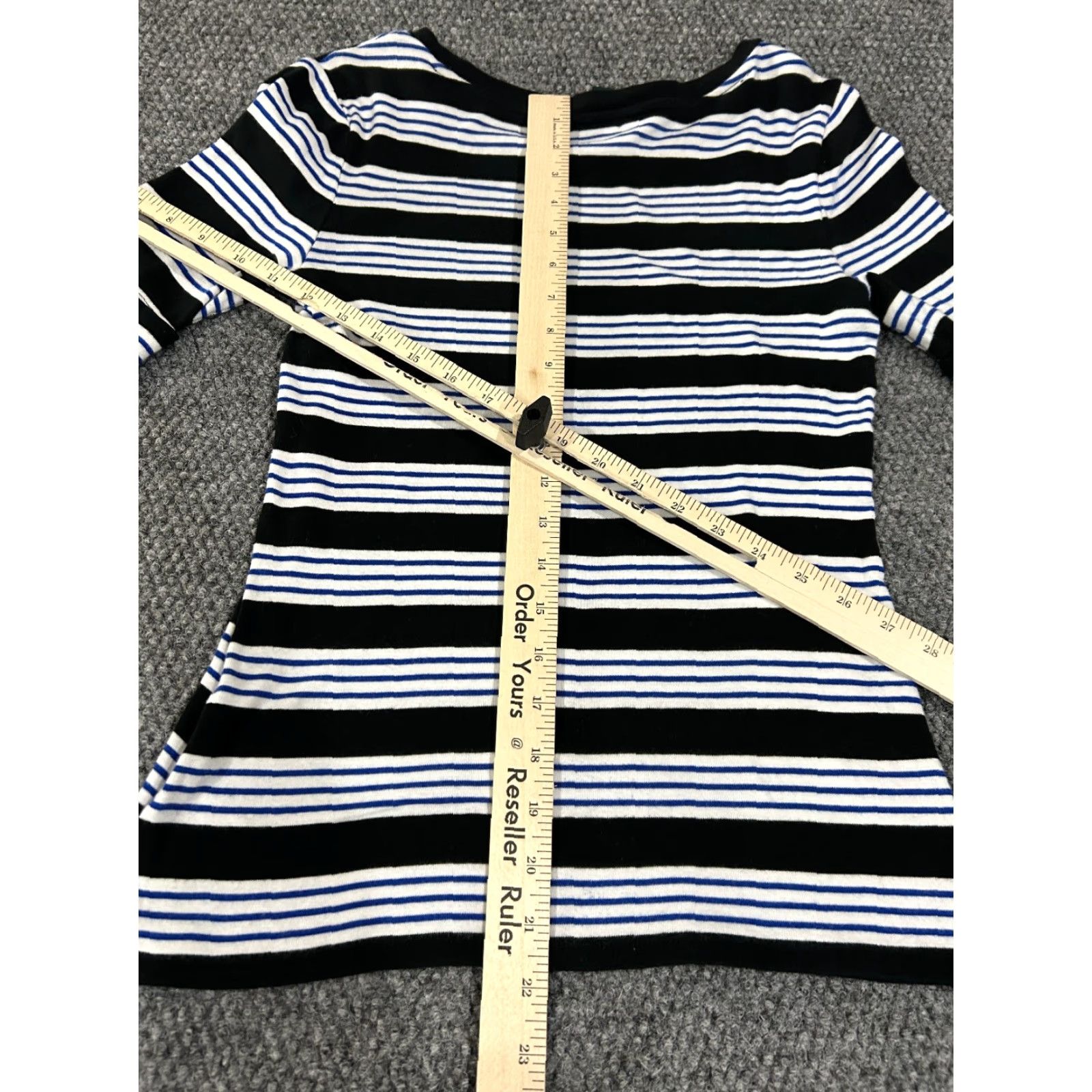 Ralph Lauren Lauren Ralph Lauren top Womens M Black White Blue stretch casual Shirt Size M / US 6-8 / IT 42-44 - 7 Thumbnail
