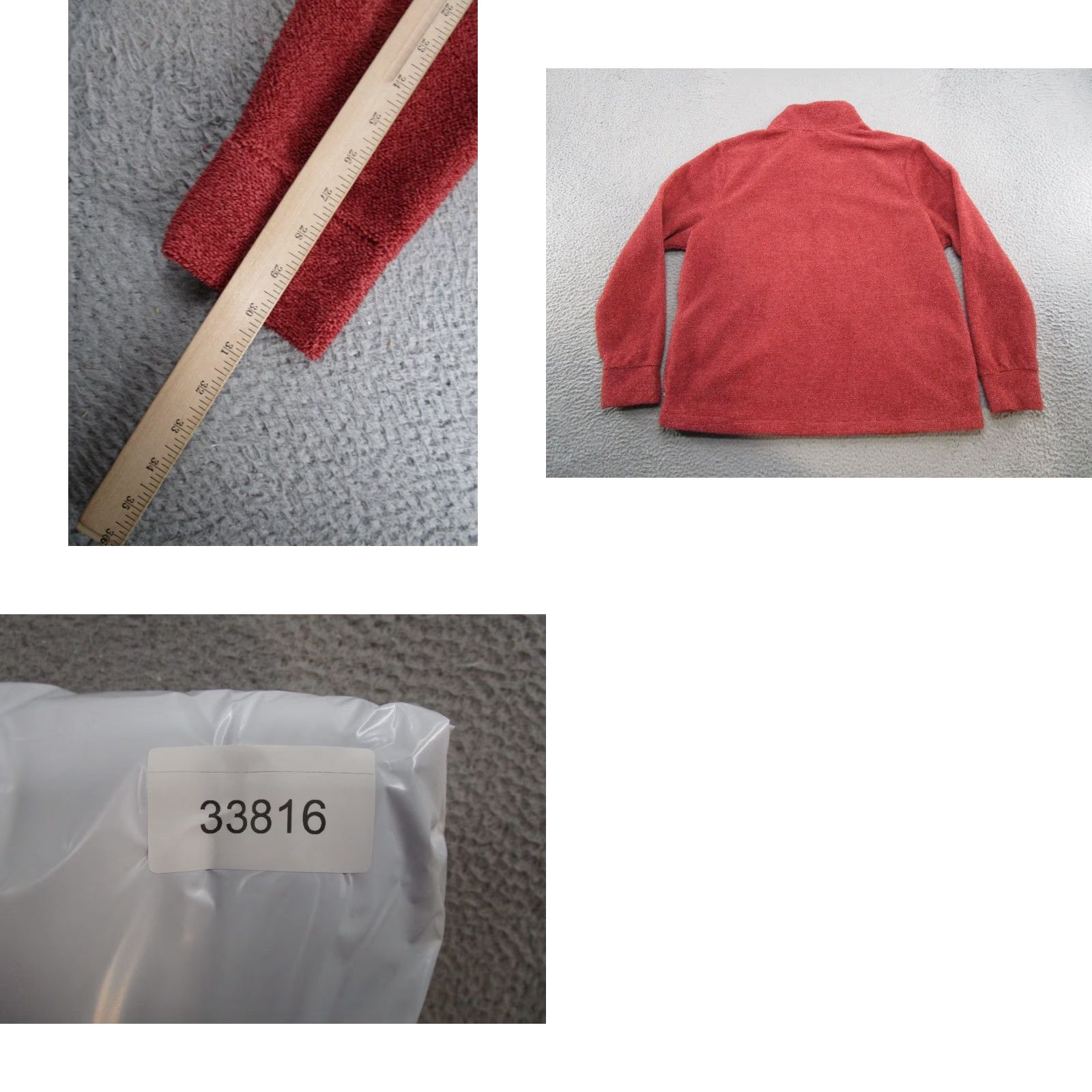 Eddie Bauer Eddie Bauer Women's Jacket Fleece Deep Pile Pullover 1/4 Button Casual Red XL Snaps Mid-Length Long Sleeve Vintage: No Size XL / US 12-14 / IT 48-50 - 8 Thumbnail