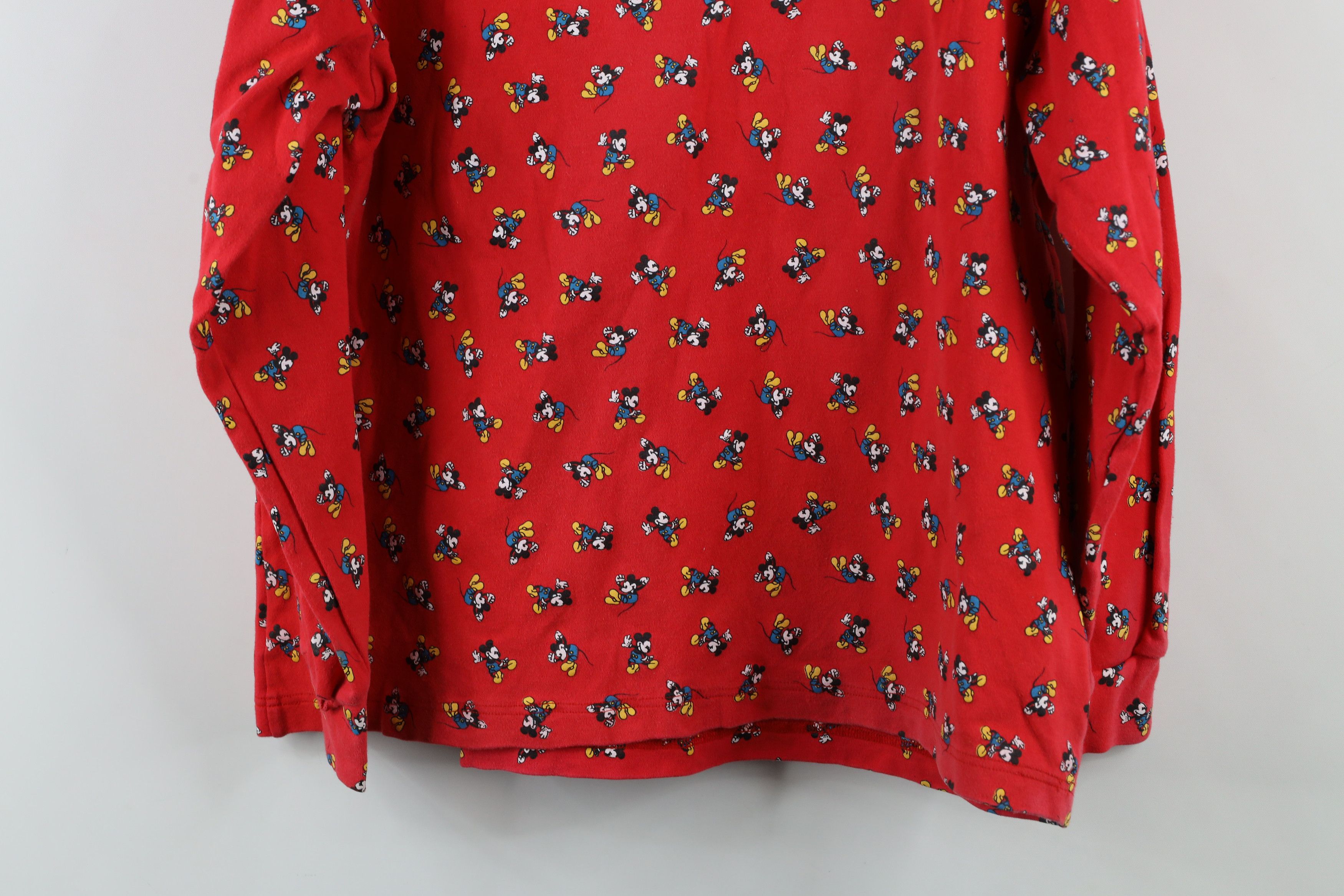 Disney × Vintage Vintage 90s Disney Mickey Mouse All Print Turtleneck T-Shirt Size L / US 10 / IT 46 - 12 Thumbnail