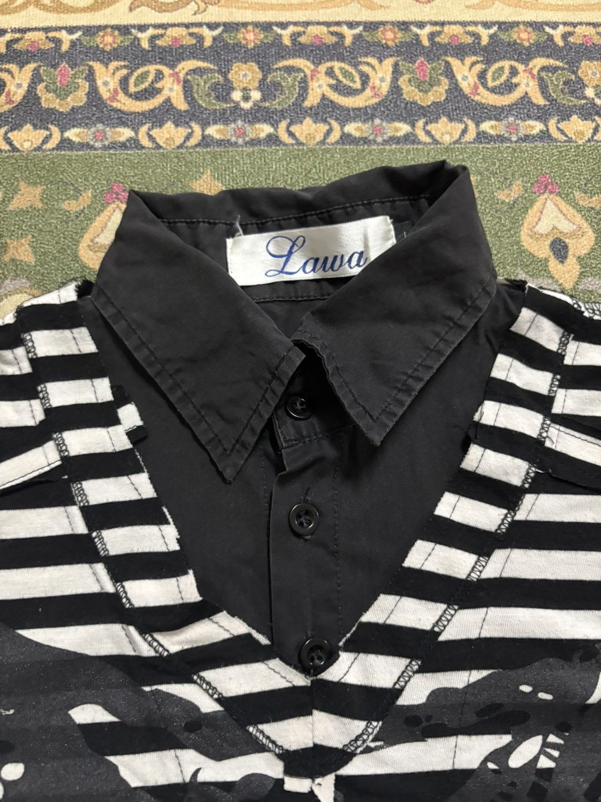 If Six Was Nine Japanese Brand Lawa Striped Double Layer Polo Tee Size US M / EU 48-50 / 2 - 4 Thumbnail
