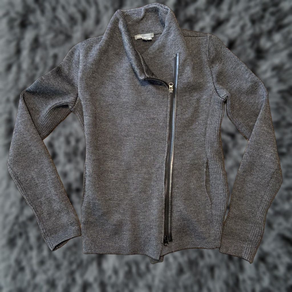 Vince Vince Moto Jacket Womens XS Gray Scuba Knit Merino Wool Full Zip Pocket Size XS / US 0-2 / IT 36-38 - 1 Thumbnail