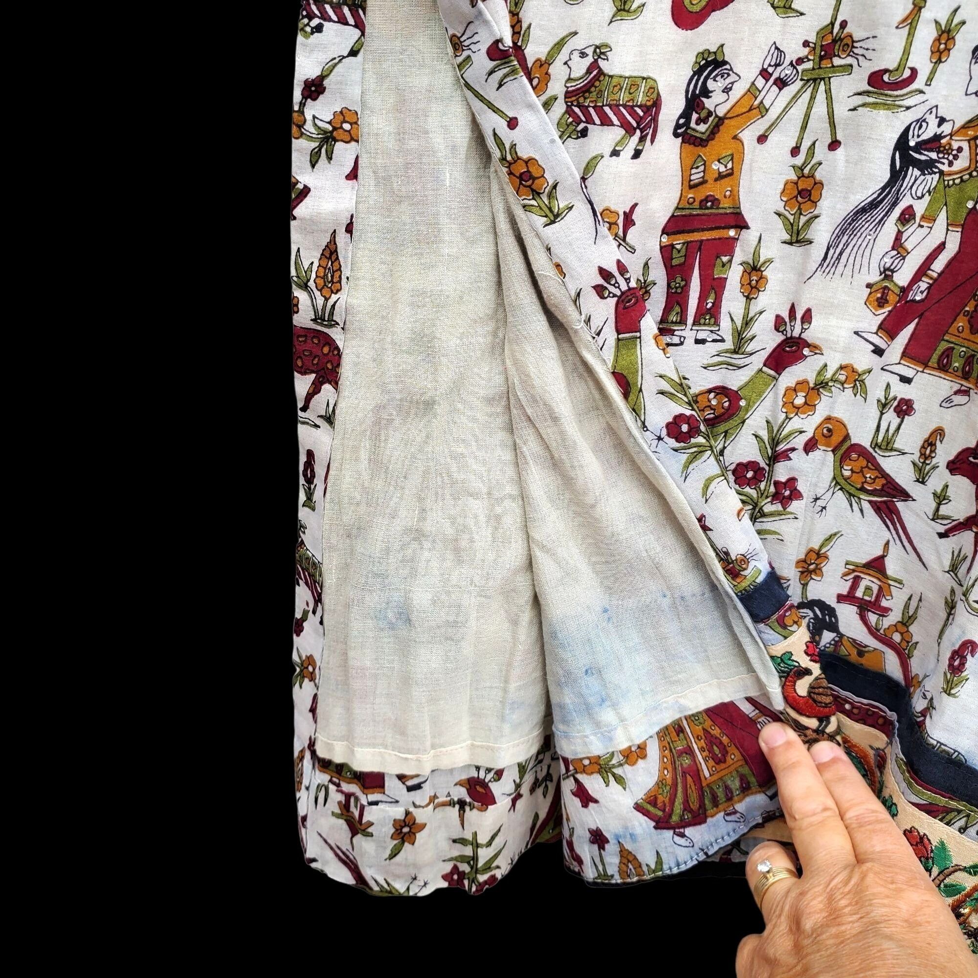 Vintage Bollywood Tunic Dress Indian Cotton Kameez S Peacock Festiva Size S / US 4 / IT 40 - 11 Thumbnail