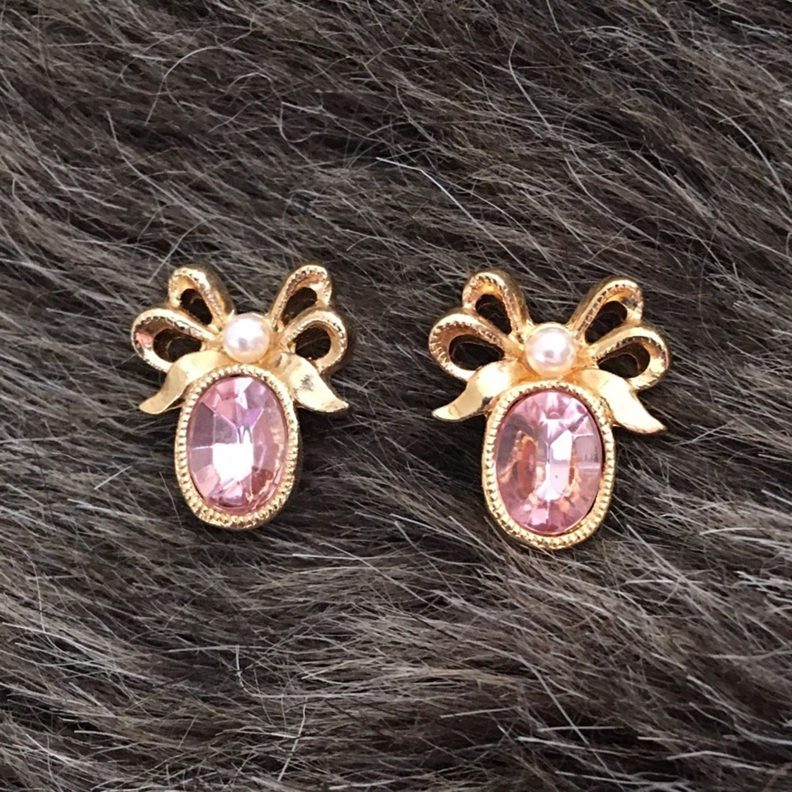 Vintage Vintage Avon pink crystal angel pierced earrings Size ONE SIZE - 1 Thumbnail