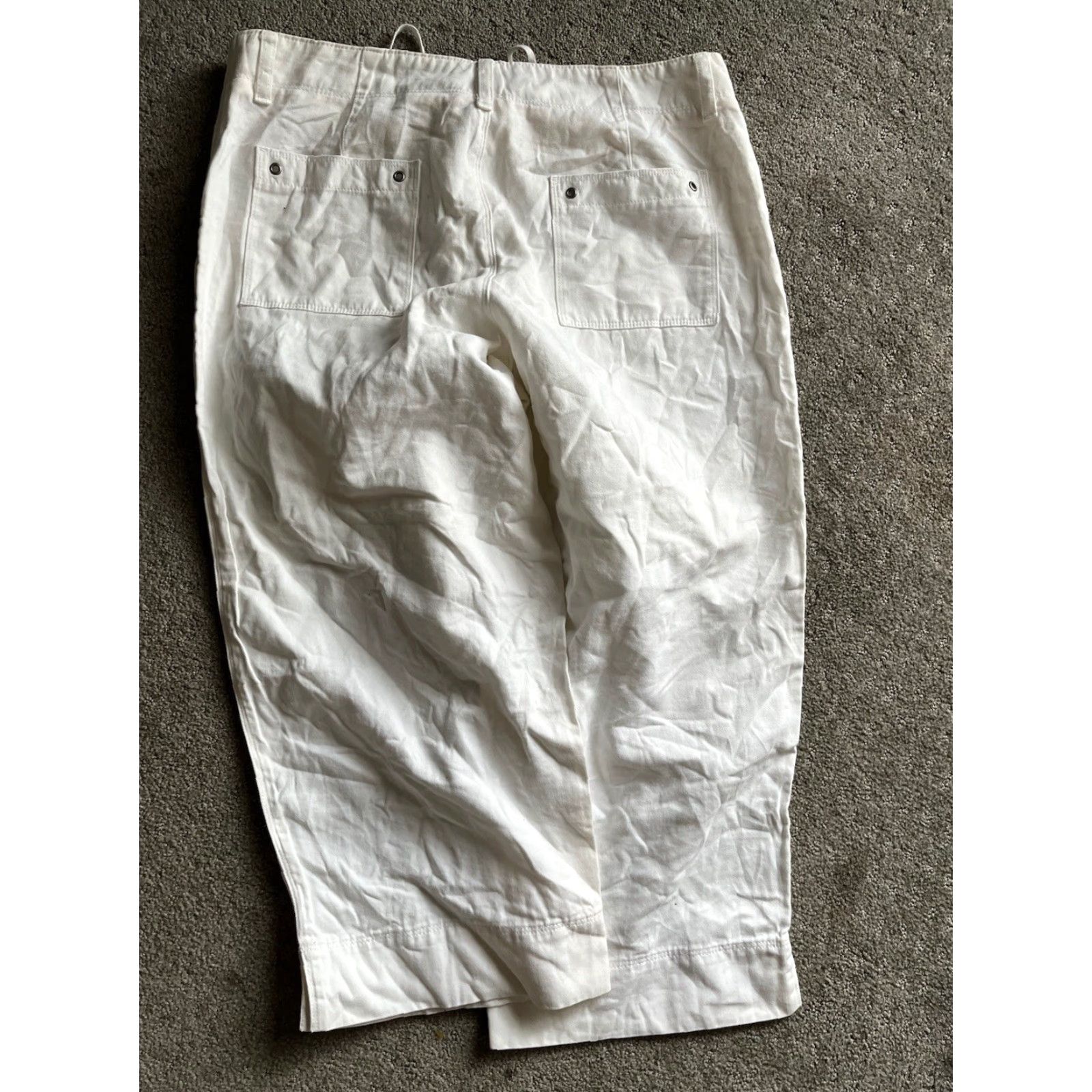 Lee Lee Women's White Stretch Mid Rise Capri Pants Size 12 Regular 5-Pocket Twill Size 34" / US 12 / IT 48 - 3 Thumbnail