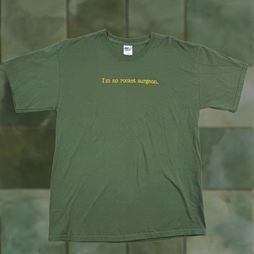 Gildan Y2K Mental Floss T Shirt Adult Large I’m No Rocket Surgeon Humor Funny Vintage Green Mens T-Shirt Regular Cotton Short Sleeve Crew Neck Gildan} Size US L / EU 52-54 / 3 - 1 Thumbnail