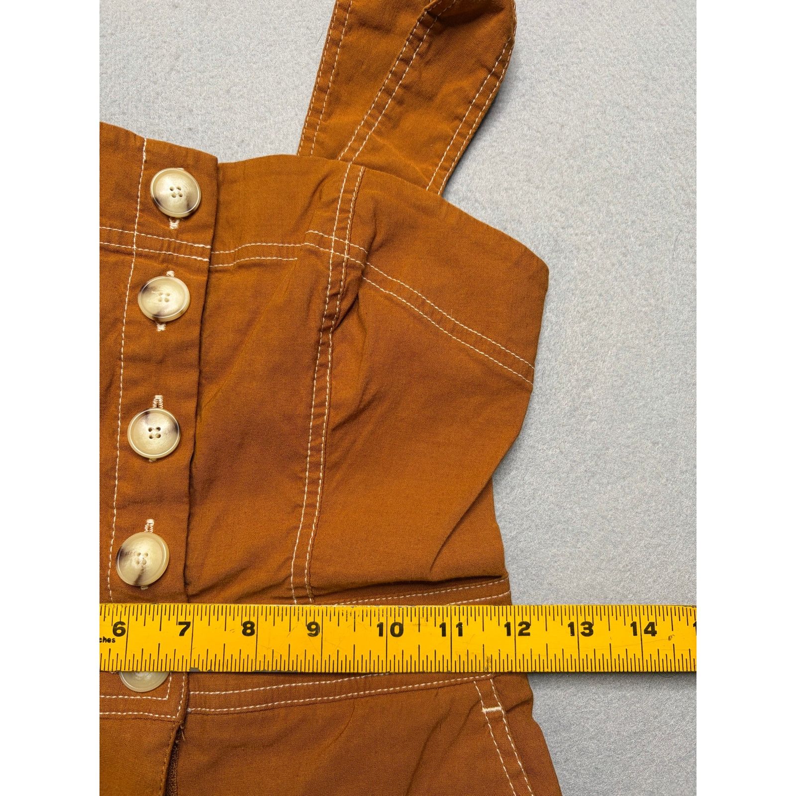 Anthropologie Maeve Anthropologie The Colette Jumpsuit Womens US 0 Brown Size 25" / US 0 / IT 36 - 7 Thumbnail