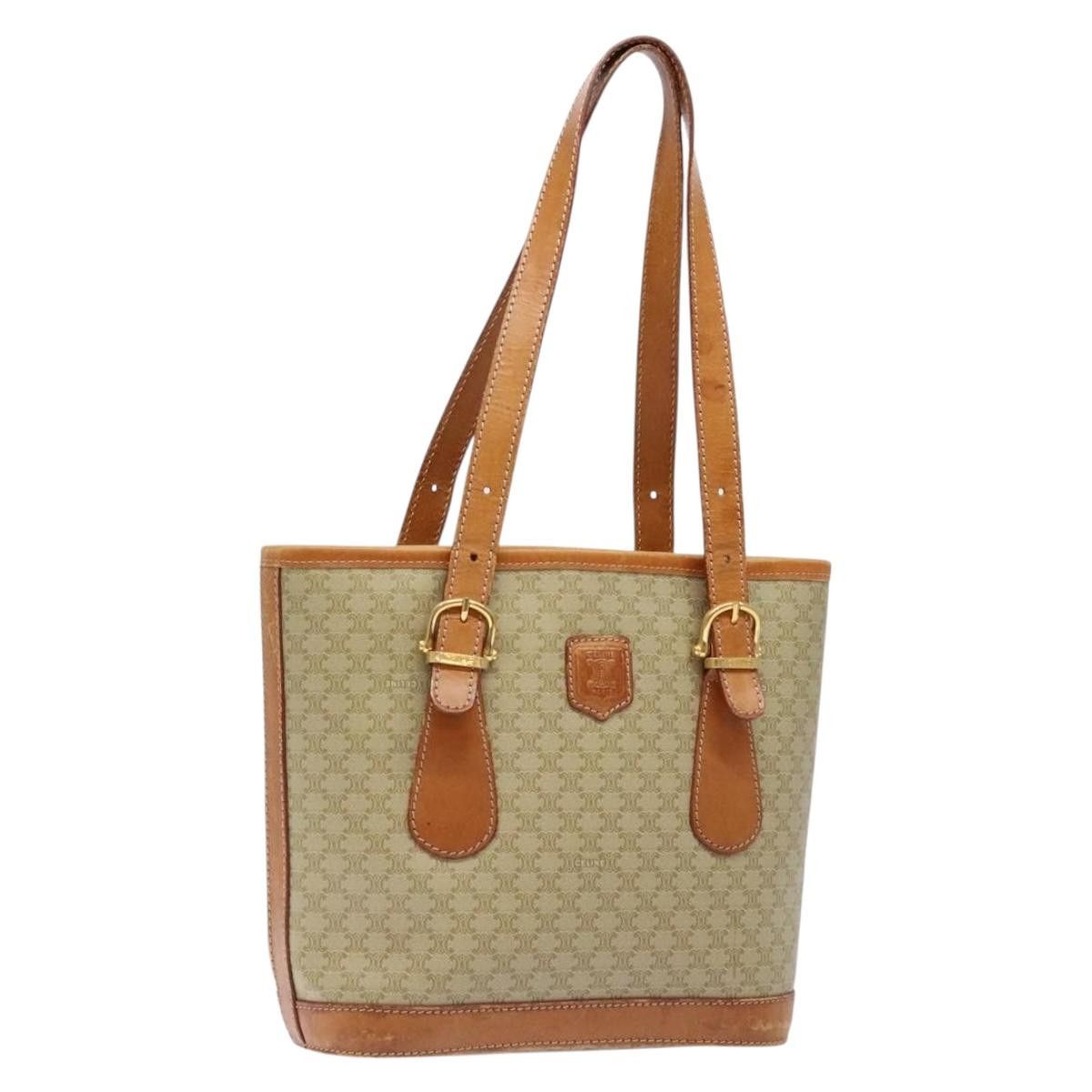 Celine CELINE Macadam Canvas Tote Bag Beige Gold Size ONE SIZE - 1 Thumbnail