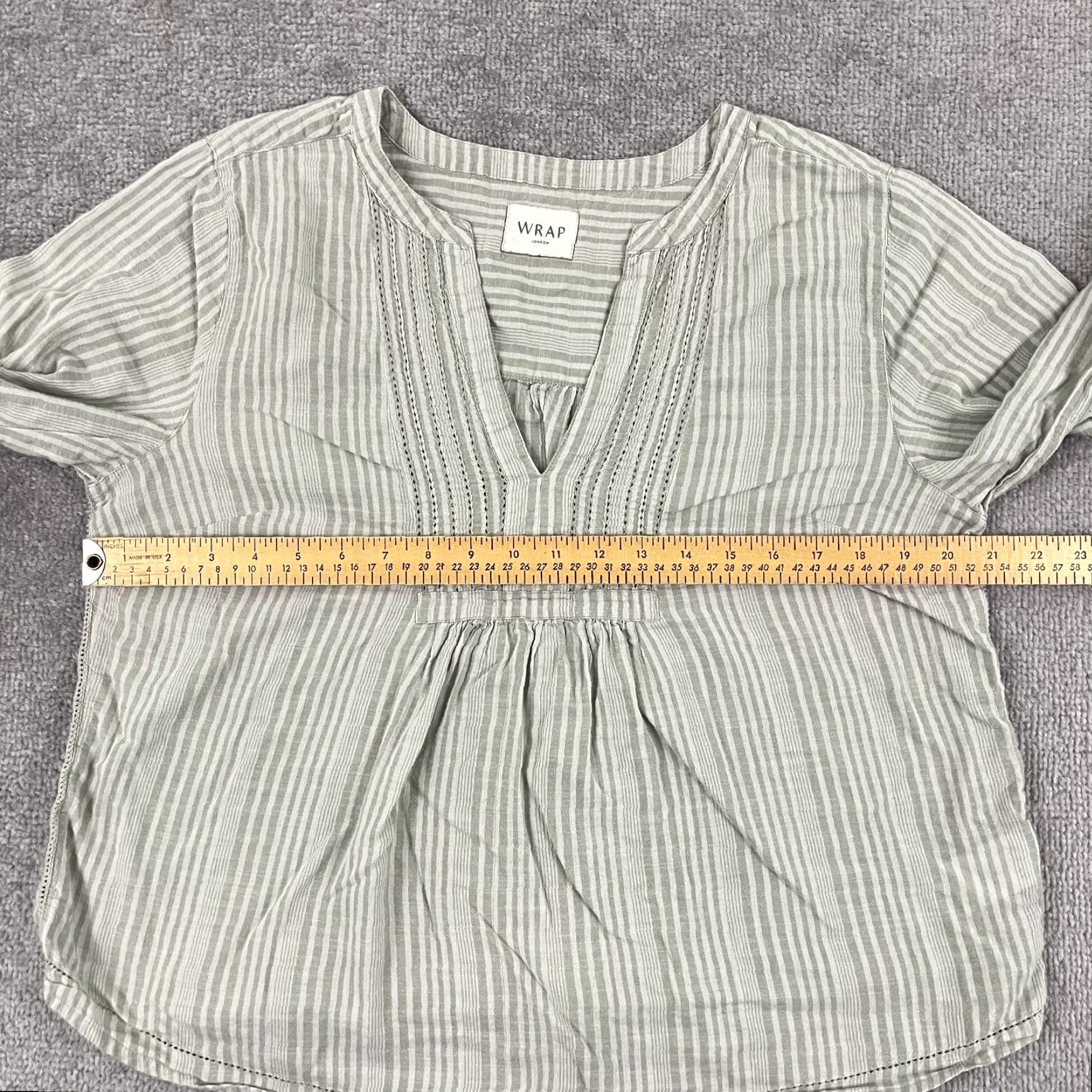 Vintage VINTAGE Wrap London Blouse Top Womens UK 14 US 10 Striped Cotton Casual Summer Spring 2020s Size L / US 10 / IT 46 - 5 Thumbnail