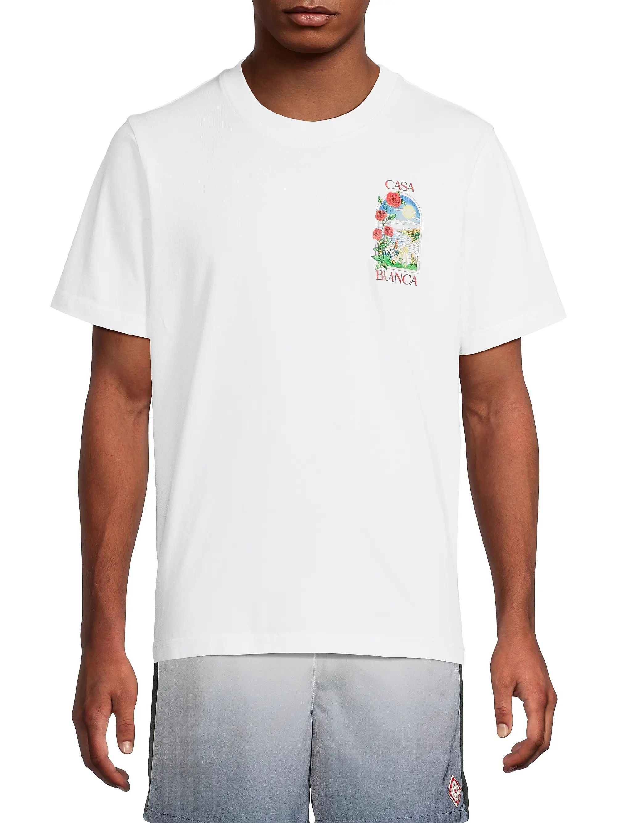 Casablanca os11x0725 LA Days Printed Crewneck T-Shirt in White Size US M / EU 48-50 / 2 - 3 Thumbnail