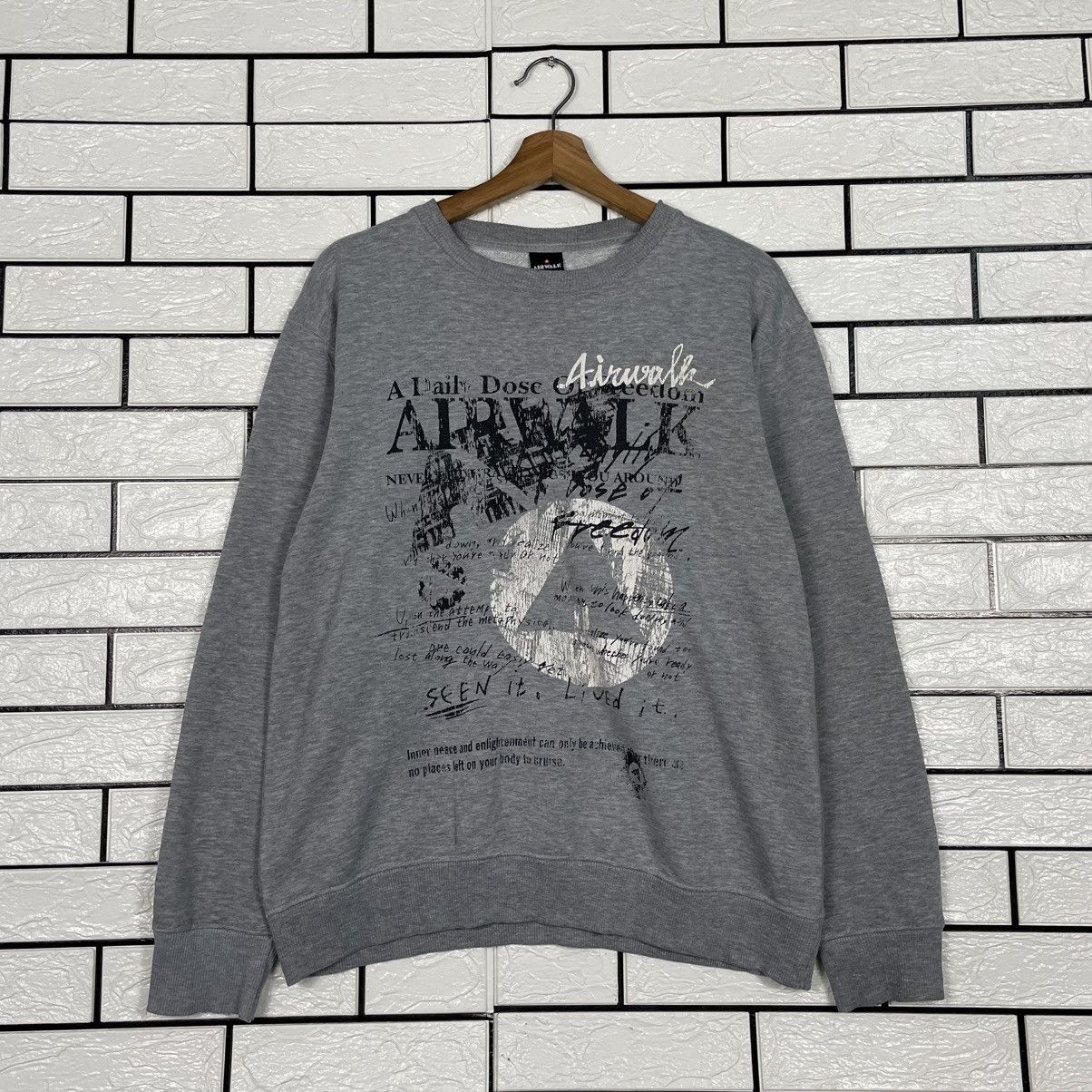 Airwalk Airwalk Big Print Gray Sweatshirt Size US M / EU 48-50 / 2 - 1 Thumbnail