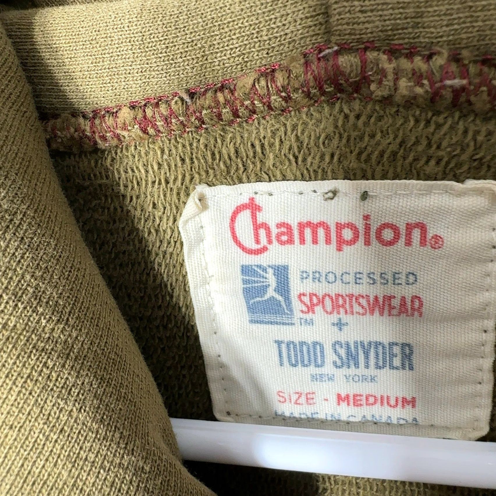 Champion Champion x Todd Snyder Hoodie Mens M Olive Green Reverse Weave Pullover Hoodie, Heavyweight, Pockets, Logo, Canadian Made, 971124415 Size US M / EU 48-50 / 2 - 3 Thumbnail
