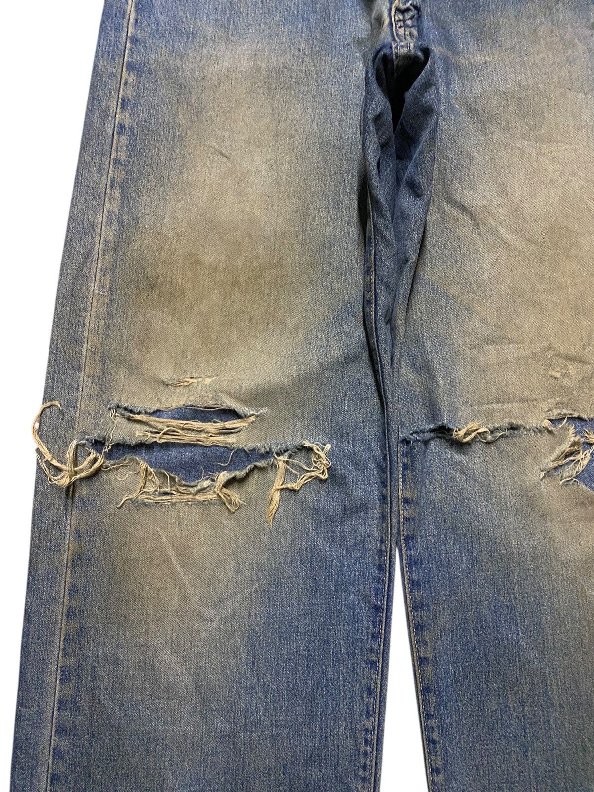 Japanese Brand Japanese Brand Bartack Mud Wash Distressed Baggy Jeans Size US 31 - 7 Thumbnail
