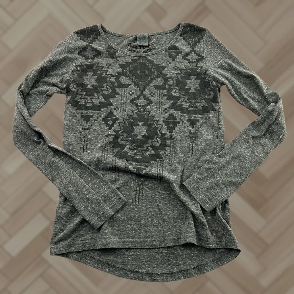 Vintage Cowgirl Legend Long Sleeve Top Mens Gray M Shirt Size M / US 6-8 / IT 42-44 - 1 Thumbnail