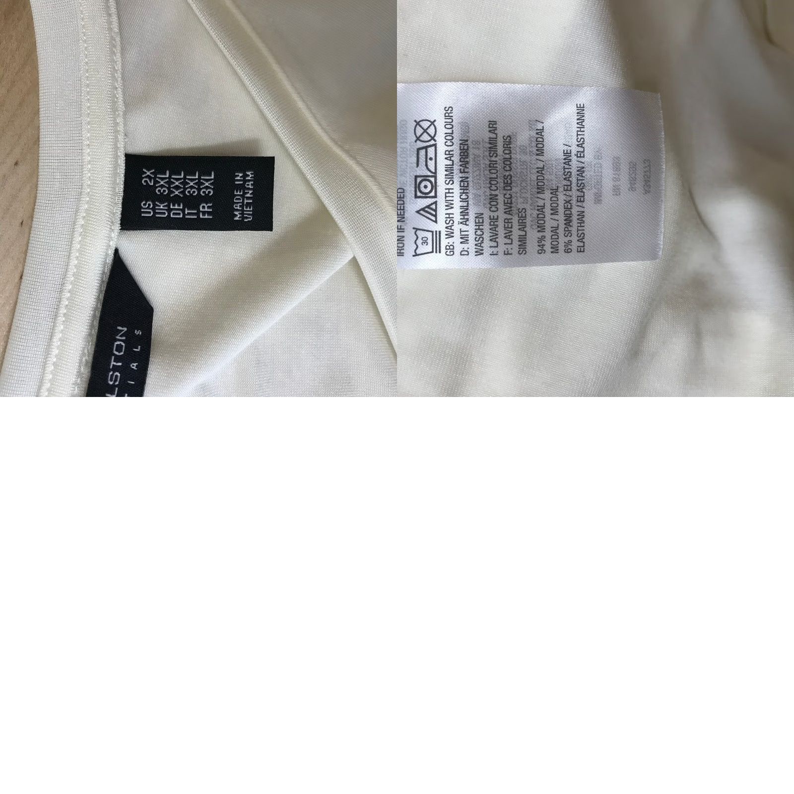 Vintage H by Halston Essentials Tunic Top Plus Size 2X Cream V Neck Long Sleeve Women Size XXL / US 16-18 / IT 52-54 - 8 Thumbnail