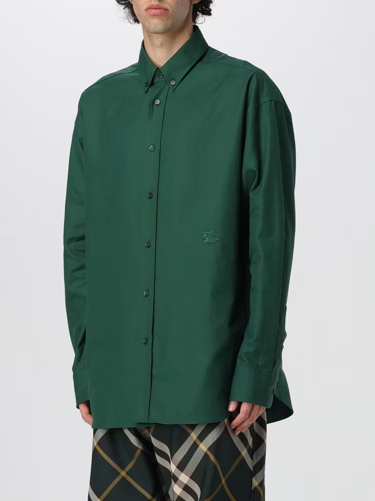 Burberry o1y0426 Solid Color Shirt in Emerald Green Size US L / EU 52-54 / 3 - 2 Thumbnail