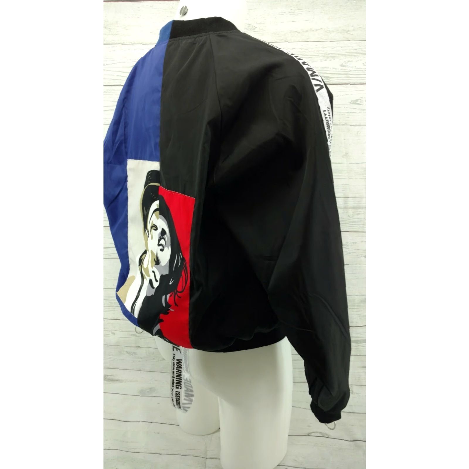 Vintage Vmade Bomber Style Windbreaker Jacket Men Black Blue M Size Front Zip Nylon Size US M / EU 48-50 / 2 - 5 Thumbnail