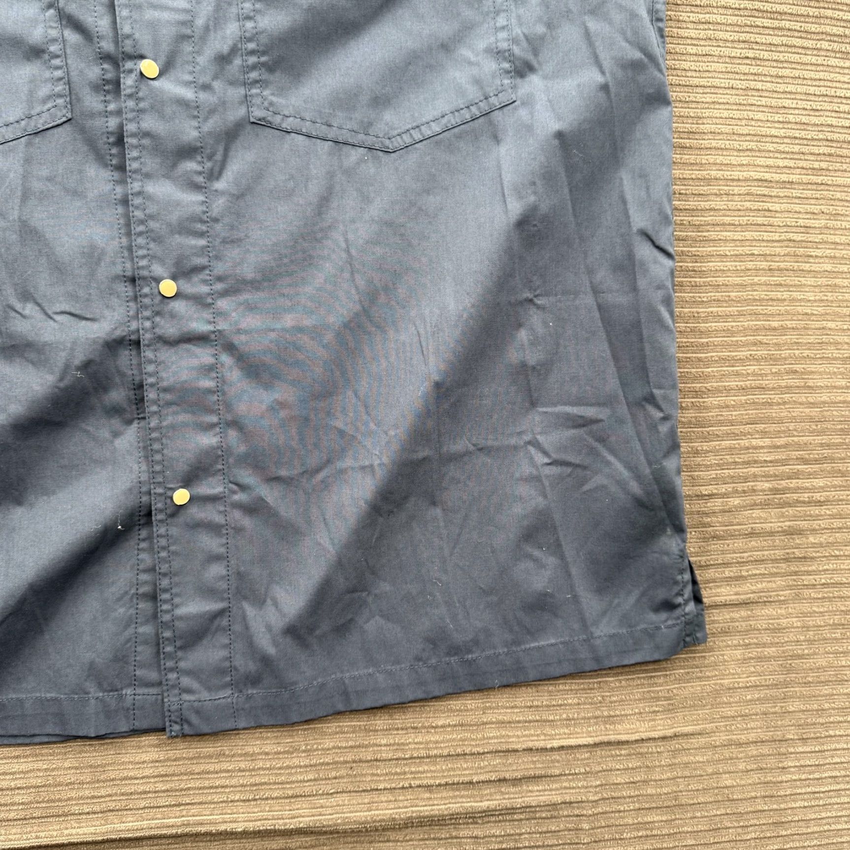 Huckberry Huckberry Seager Co Shirt Mens 2XL Blue Short Sleeve Western Workwear Pockets Shirt Size US XXL / EU 58 / 5 - 7 Thumbnail