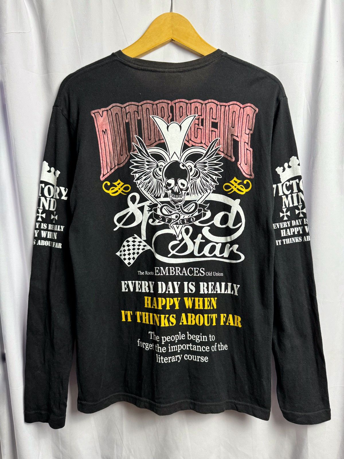 Hysteric Glamour × If Six Was Nine × Japanese Brand Japanese Skulls Wings Motor Recipe Long Sleeve Size US M / EU 48-50 / 2 - 1 Thumbnail