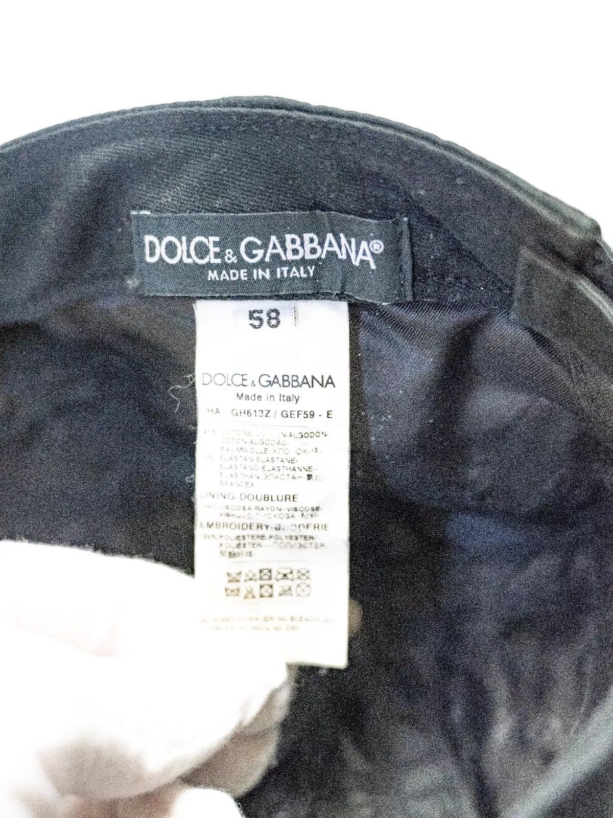 Dolce & Gabbana DOLCE GABBANA LOGOMANIA Black Logo Label Tag Baseball Cap Size ONE SIZE - 5 Thumbnail