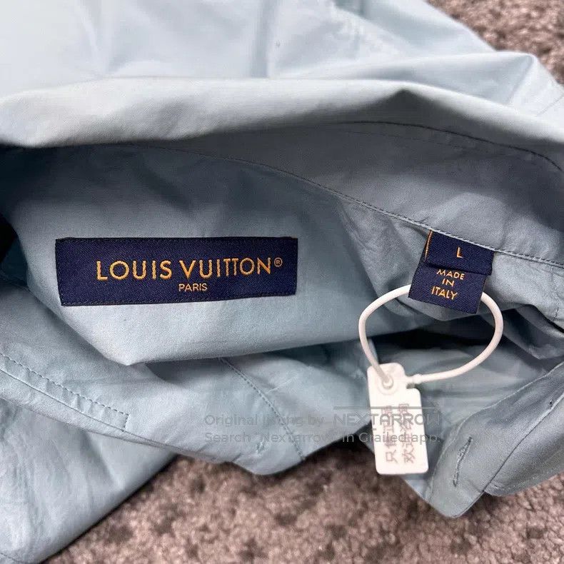 Louis Vuitton Louis Vuitton 23 FW Painted LOGO Sky Blue Shirt Size US L / EU 52-54 / 3 - 2 Thumbnail